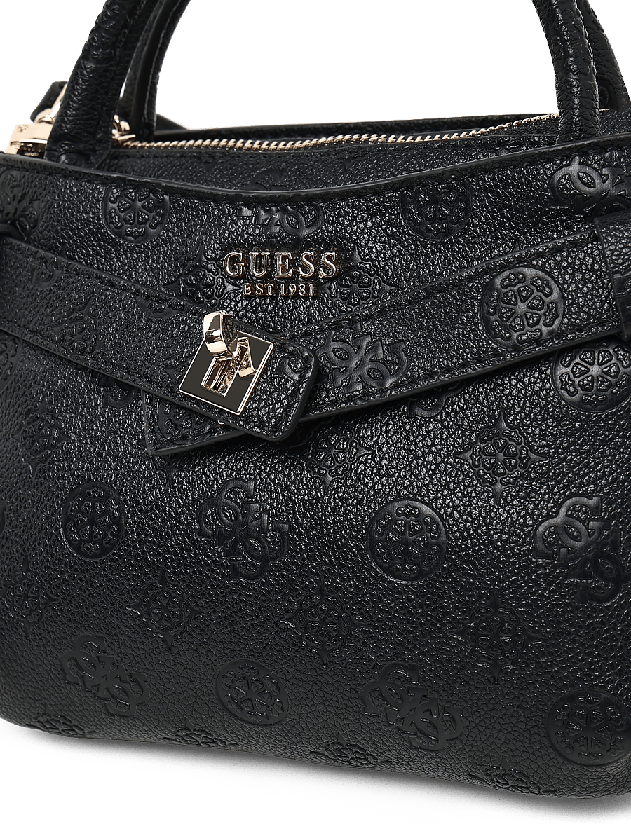 GUESS - ELLA LOGO MINI SATCHEL - erilised sündmused - black logo - 2