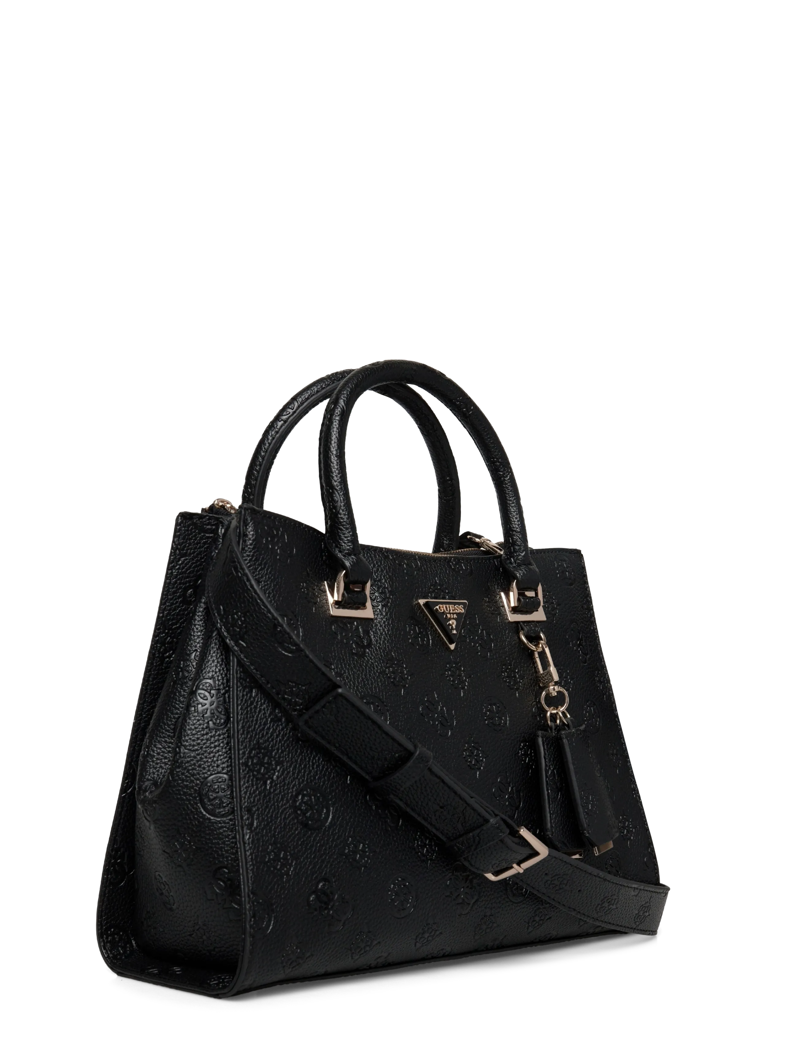 GUESS - CRESIDIA II SOCIETY SATCHEL - crossbody bags - black logo - 2