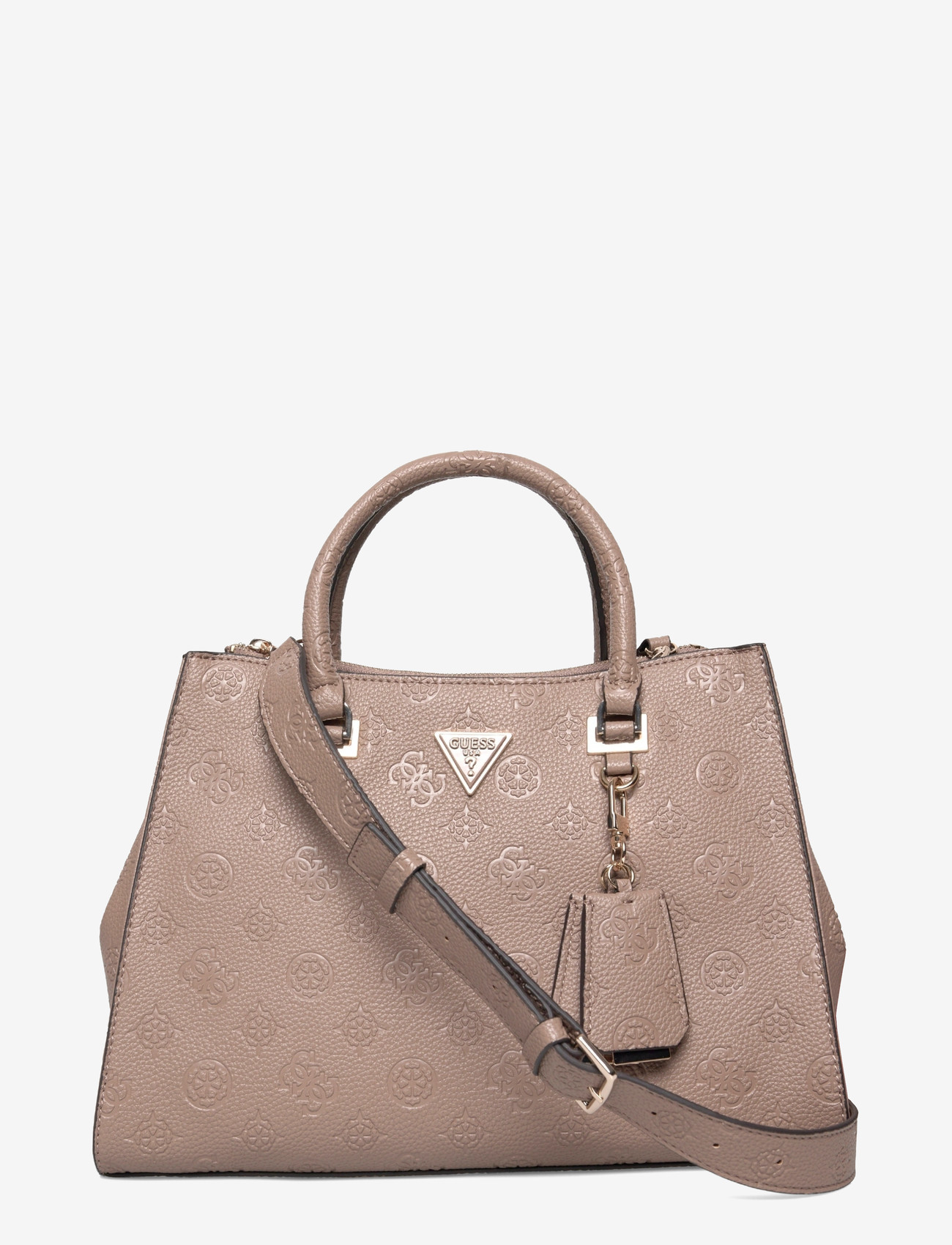 GUESS - CRESIDIA II SOCIETY SATCHEL - speciella tillfällen - dark taupe logo - 0