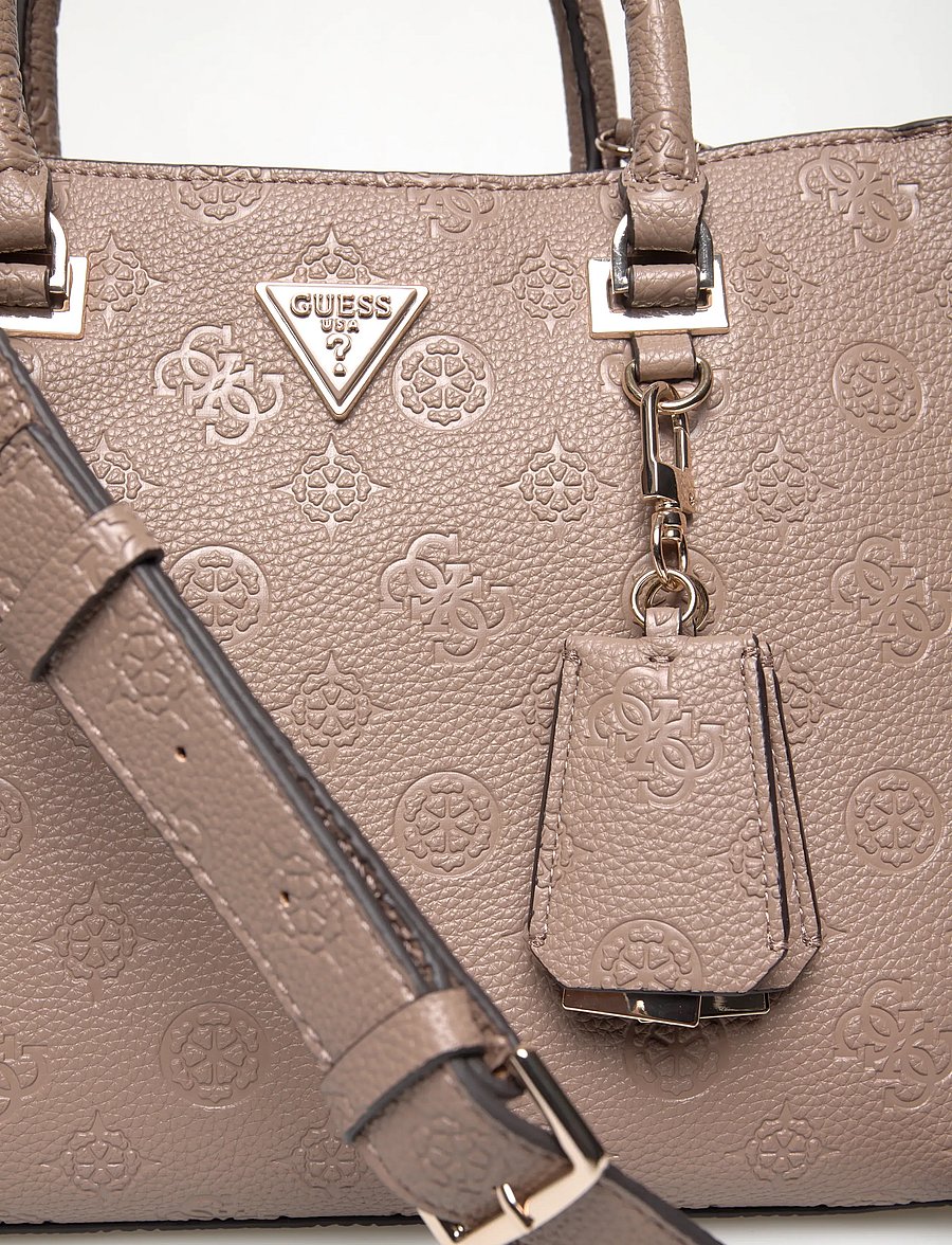 GUESS - CRESIDIA II SOCIETY SATCHEL - dark taupe logo - 4