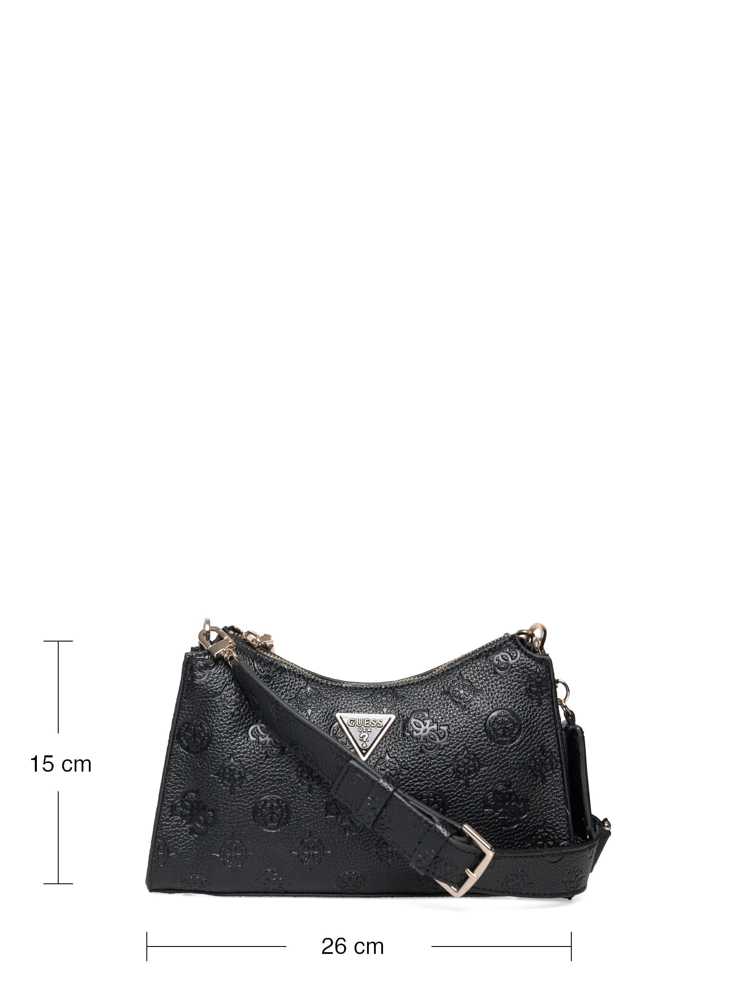 GUESS - CRESIDIA II TOP ZIP SHLDR BAG - schultertaschen - black logo - 3
