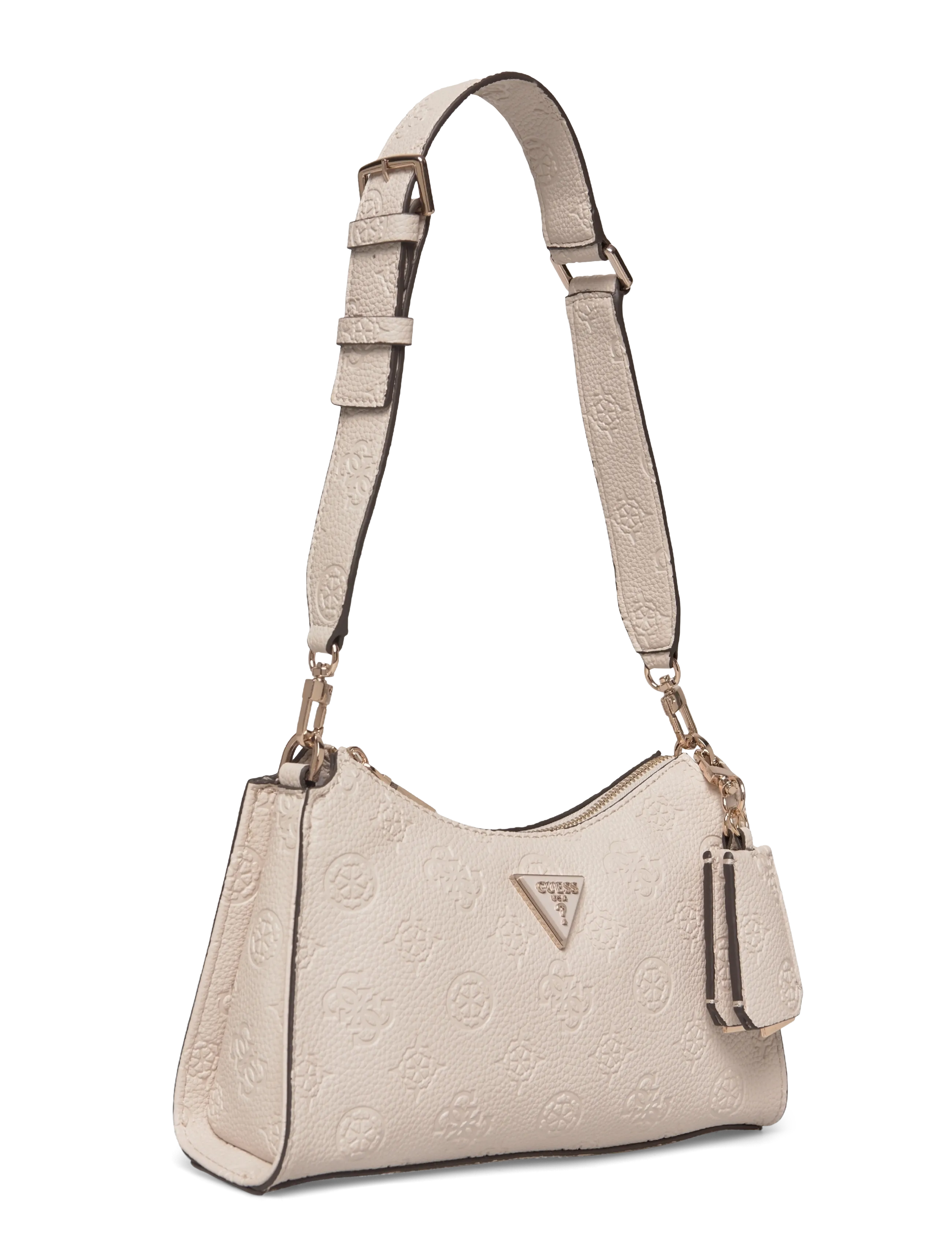 GUESS - CRESIDIA II TOP ZIP SHLDR BAG - schoudertassen - off white logo - 2