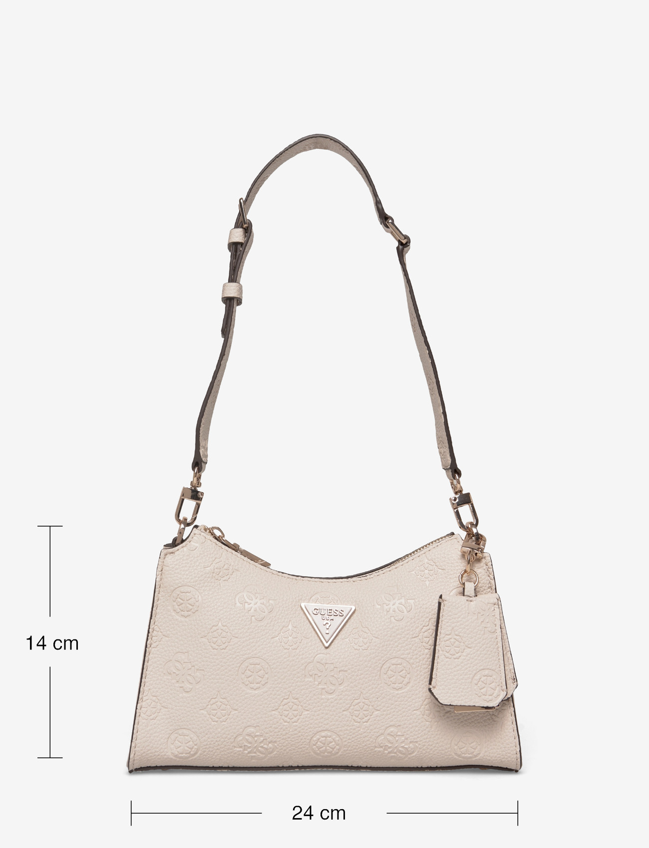 GUESS - CRESIDIA II TOP ZIP SHLDR BAG - speciella tillfällen - off white logo - 3