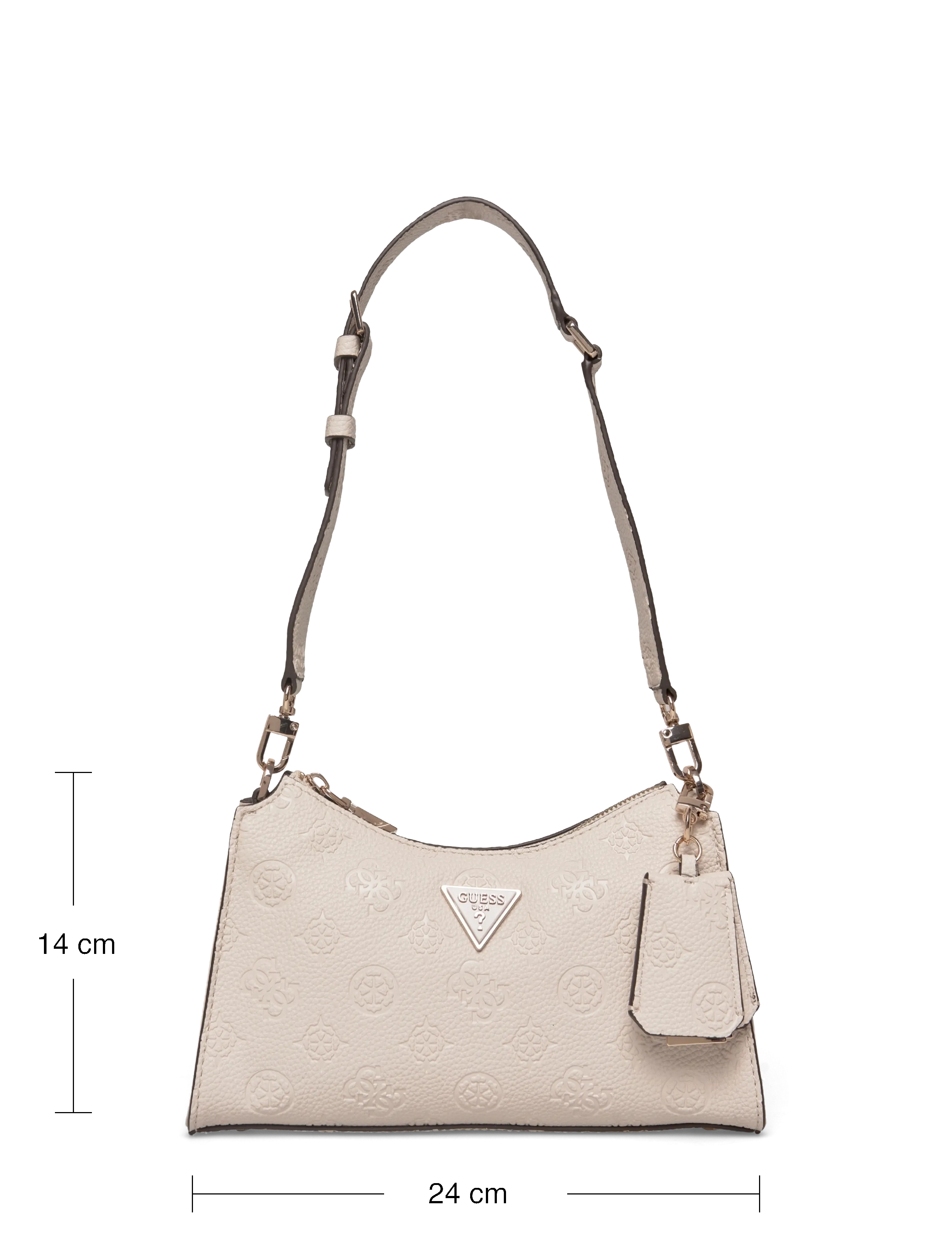 GUESS - CRESIDIA II TOP ZIP SHLDR BAG - schoudertassen - off white logo - 3