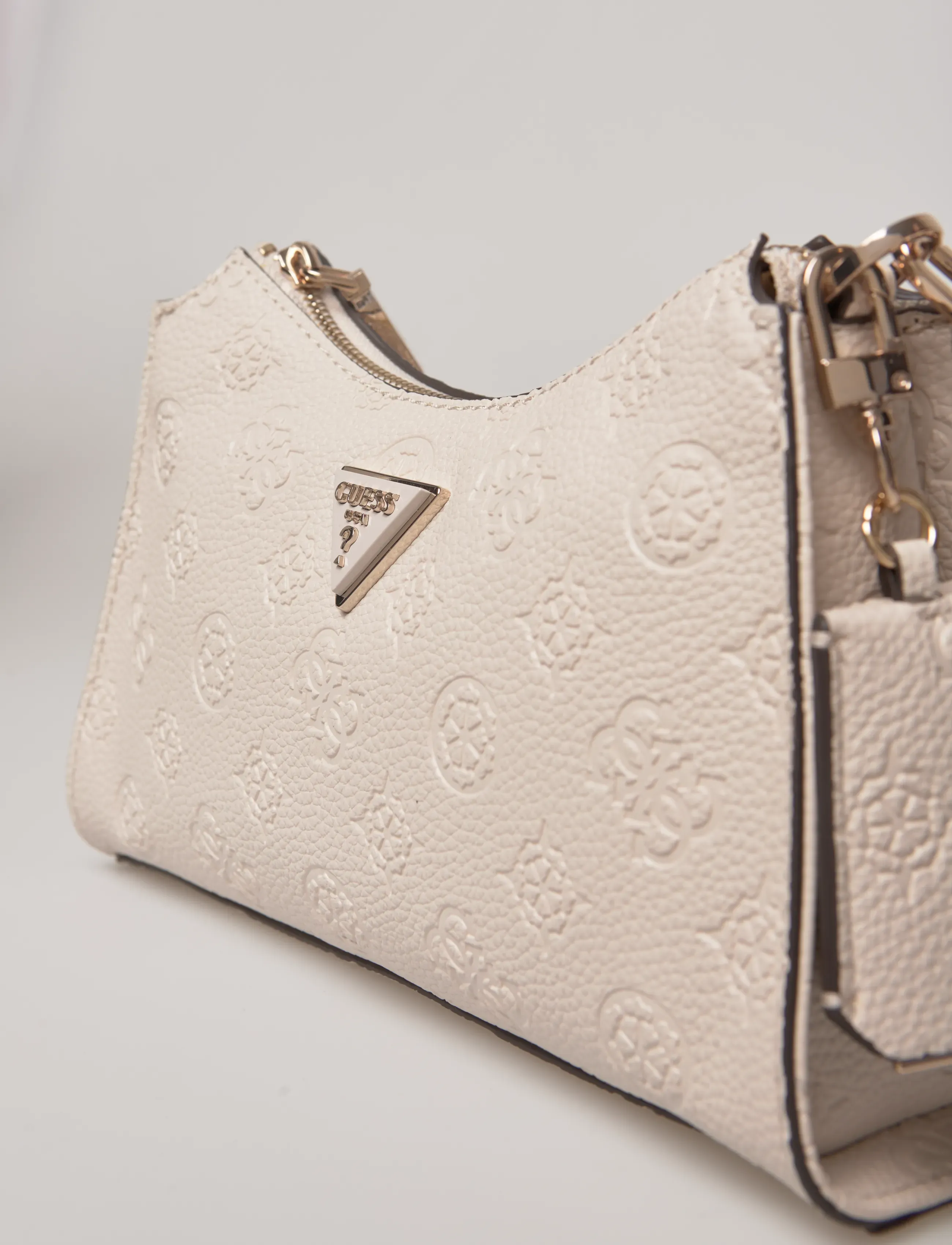 GUESS - CRESIDIA II TOP ZIP SHLDR BAG - schoudertassen - off white logo - 4