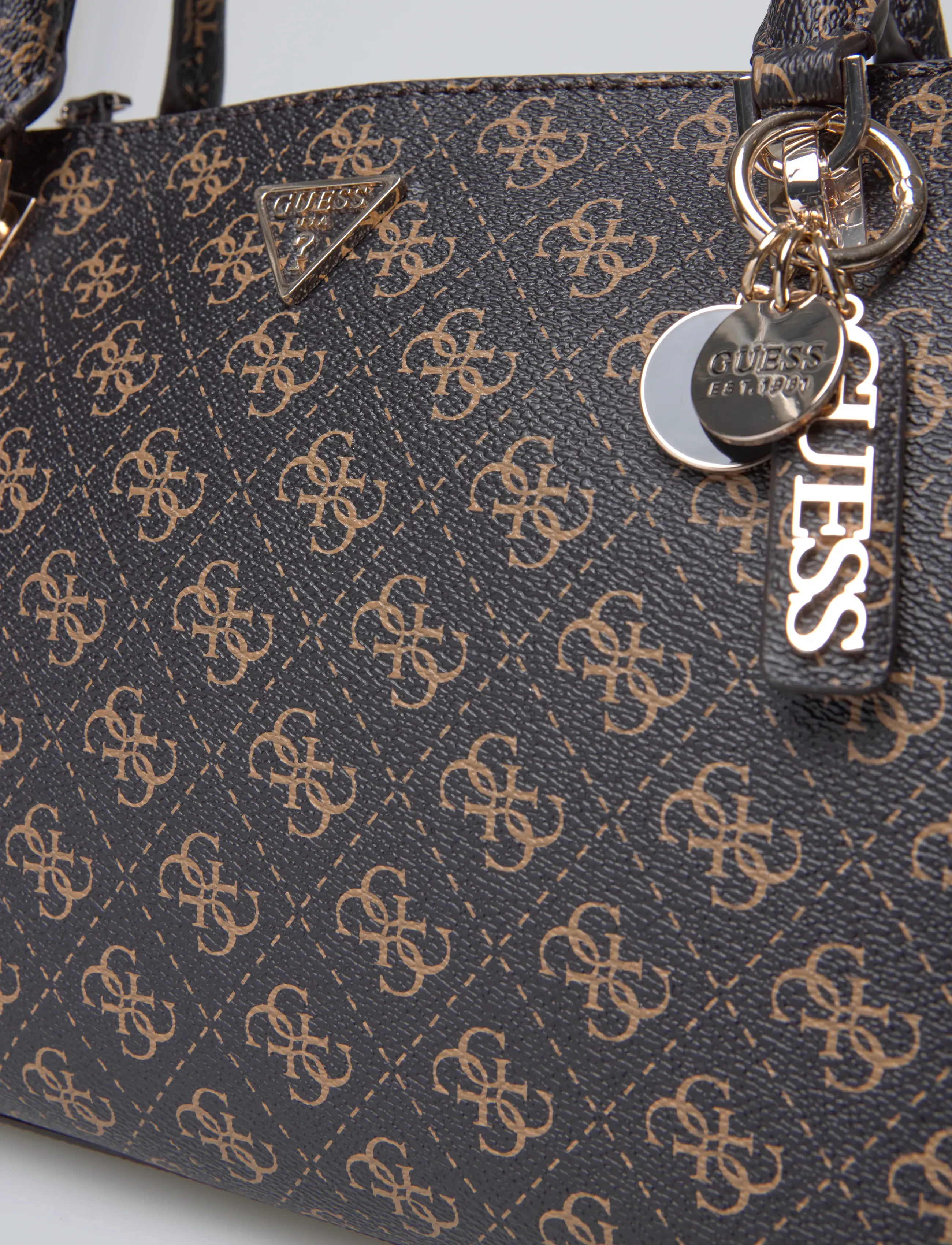 GUESS - NOELLE II LUXURY SATCHEL - brown logo - 3