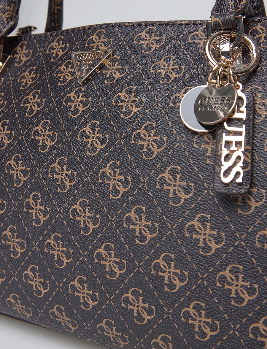 GUESS - NOELLE II LUXURY SATCHEL - brown logo - 3