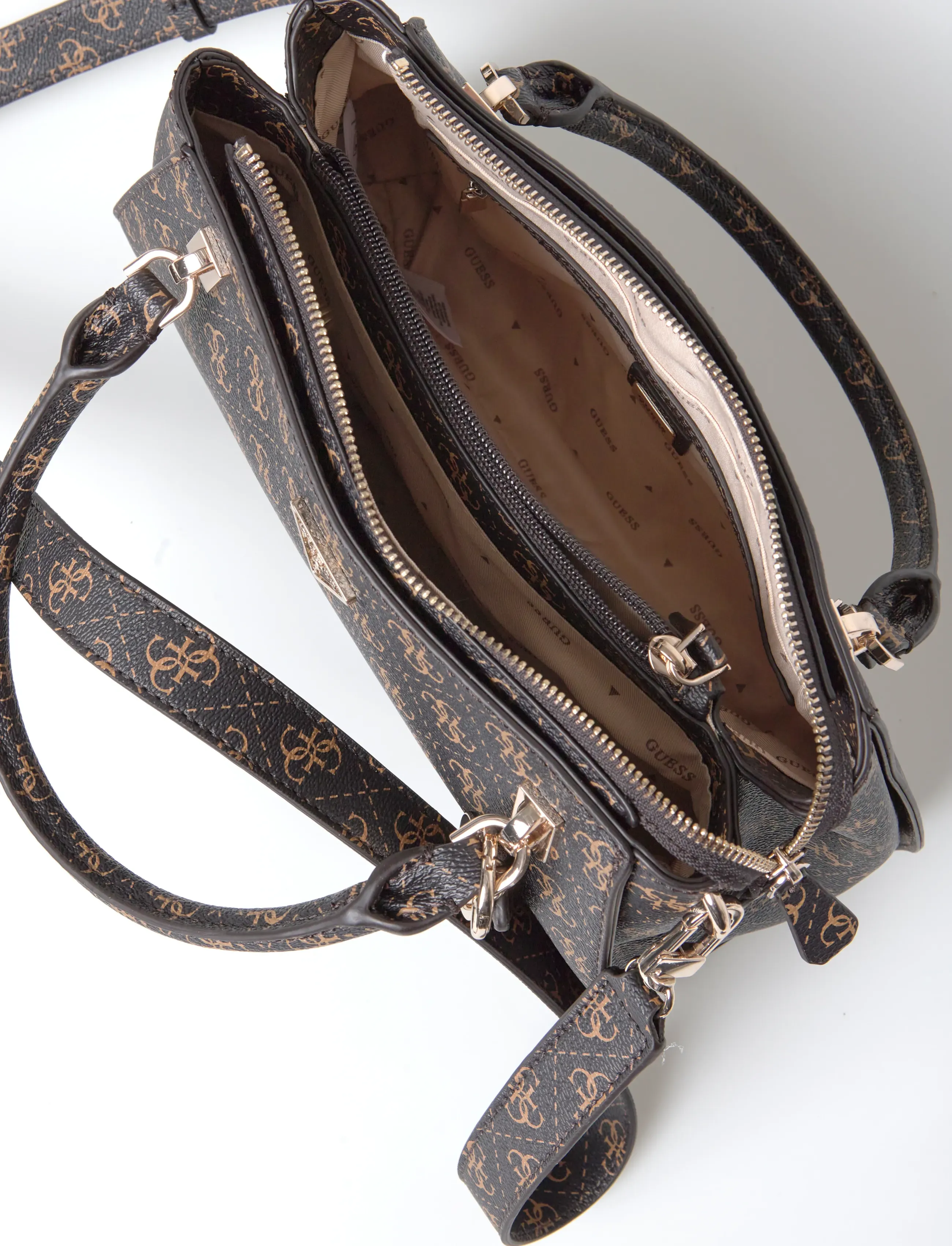 GUESS - NOELLE II LUXURY SATCHEL - brown logo - 4