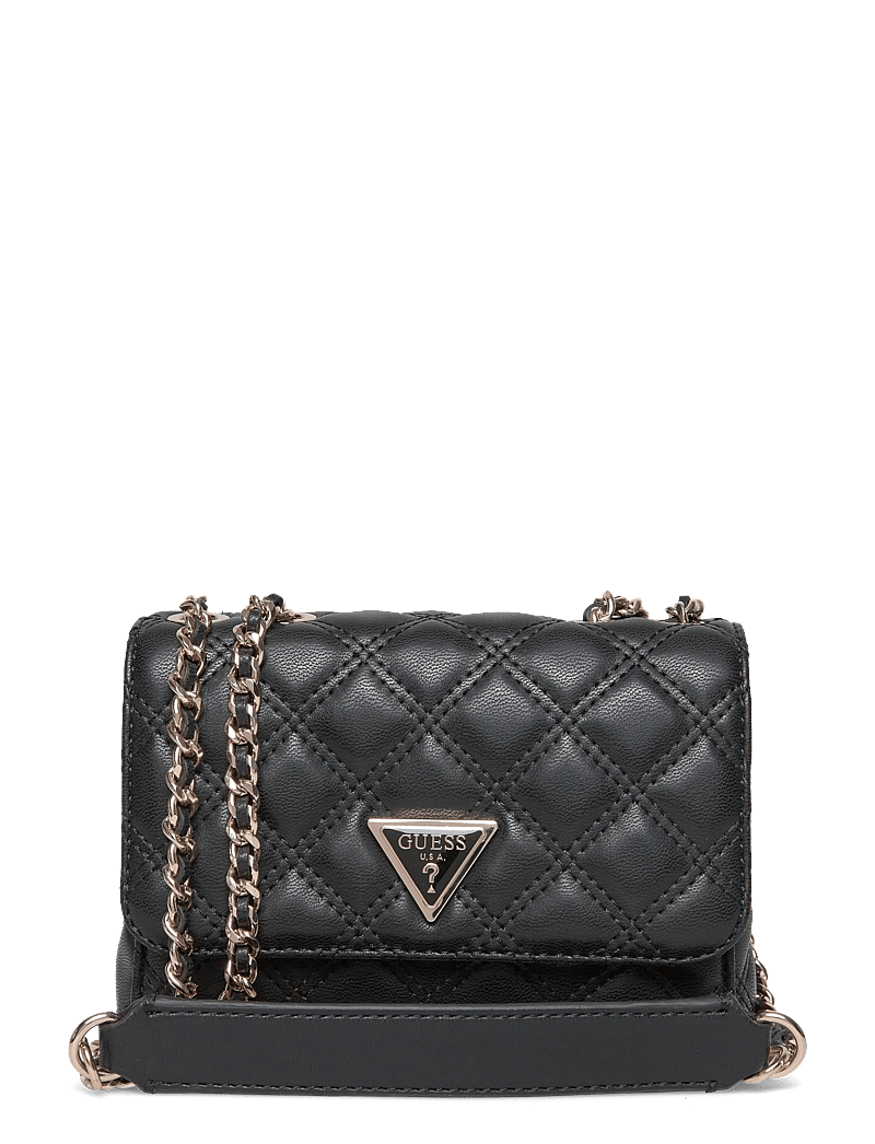 GUESS - GIULLY II MINI 2 COMP CVRT FLP - crossbody bags - black - 0