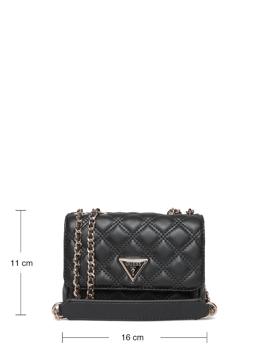 GUESS - GIULLY II MINI 2 COMP CVRT FLP - crossbody bags - black - 3