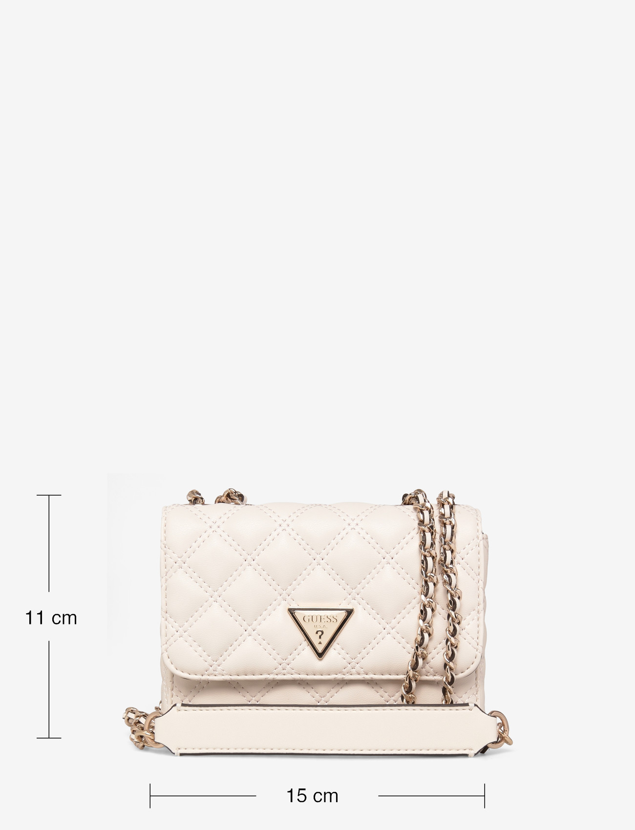 GUESS - GIULLY II MINI 2 COMP CVRT FLP - crossbody bags - off white - 2