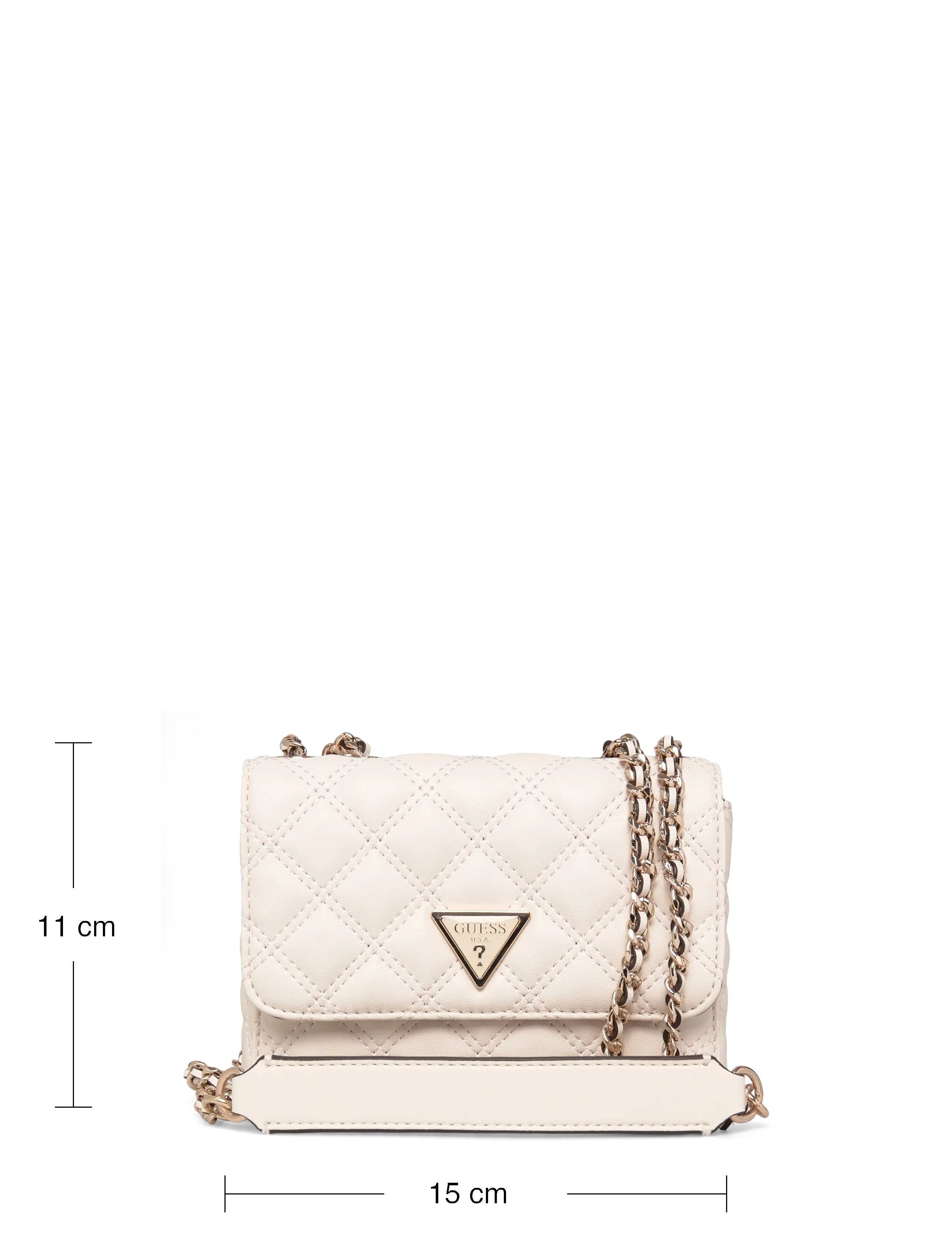 GUESS - GIULLY II MINI 2 COMP CVRT FLP - crossbody bags - off white - 2