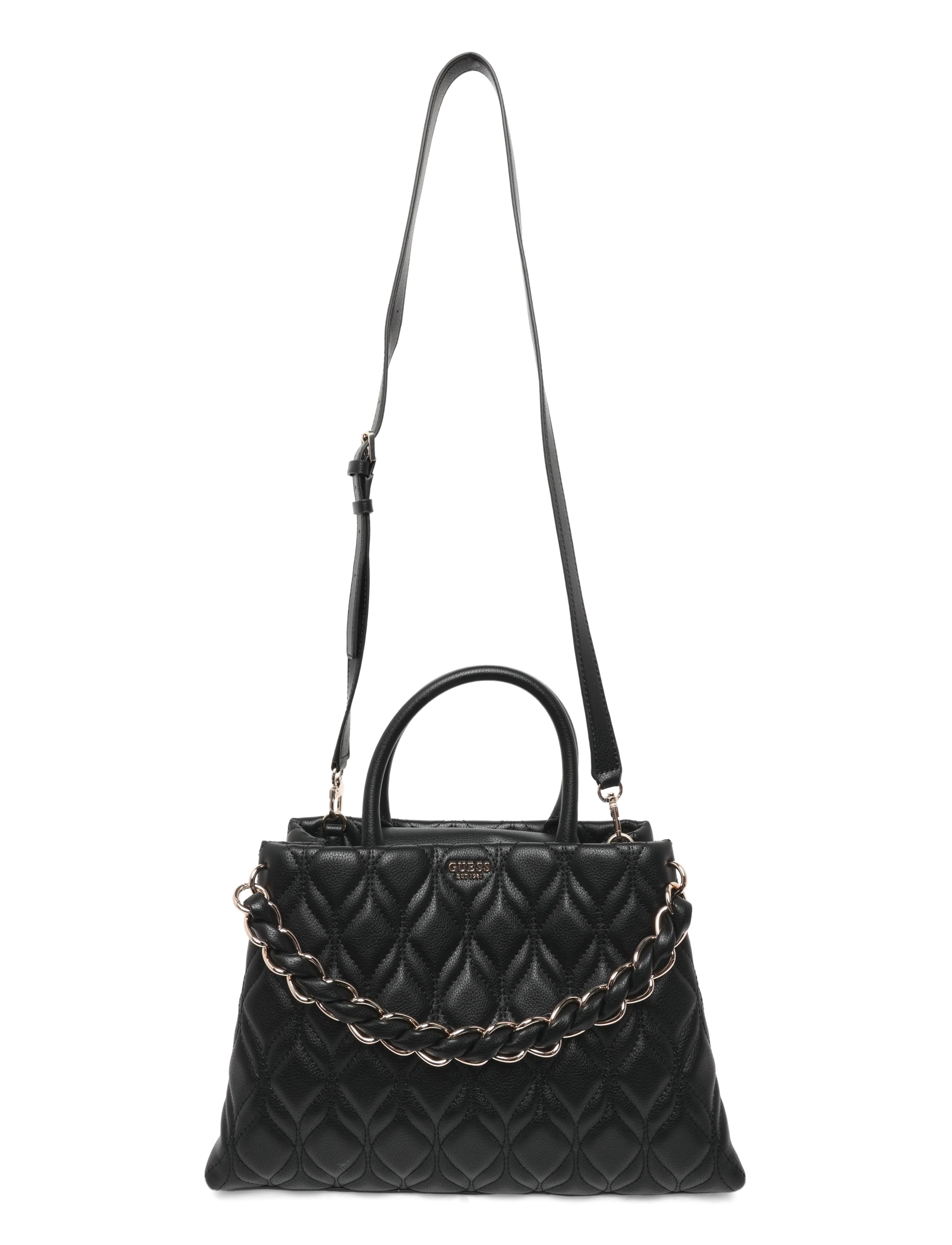 GUESS MAXINE GIRLFRIEND SATCHEL - Handväskor - BLACK / black