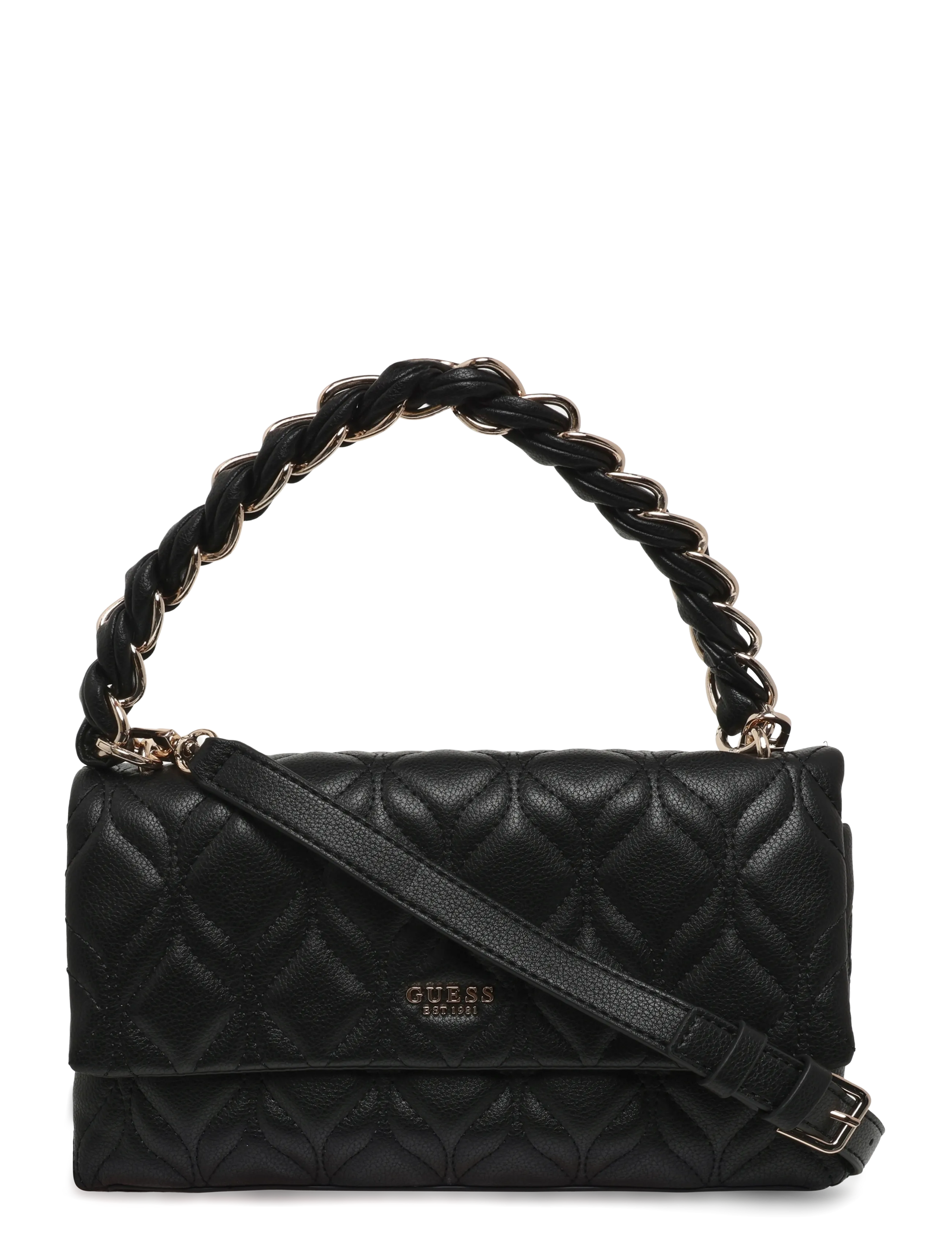 GUESS MAXINE FLAP CROSSBODY - Taschen - BLACK / black
