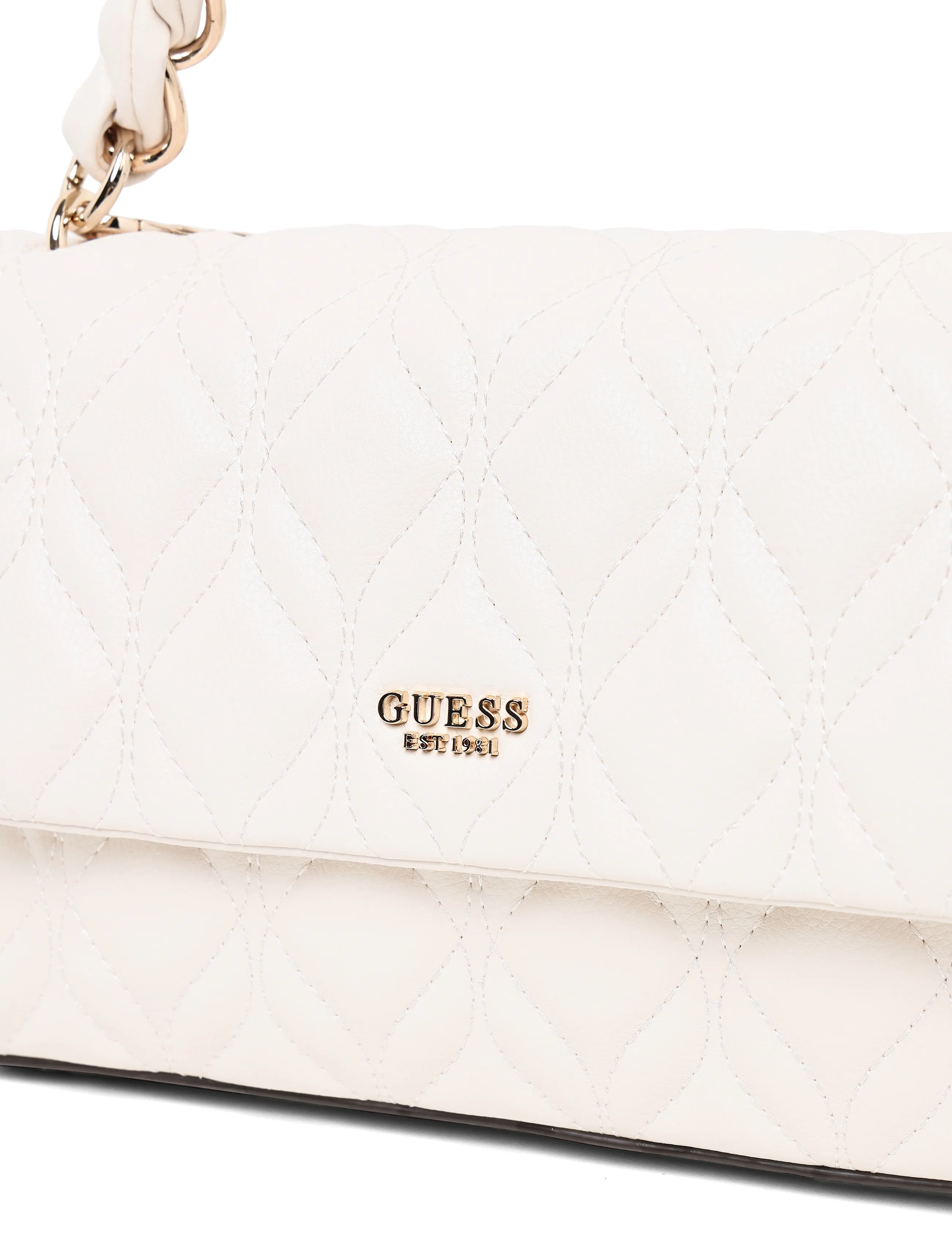 GUESS - MAXINE FLAP CROSSBODY - Üleõlakotid - off white - 2