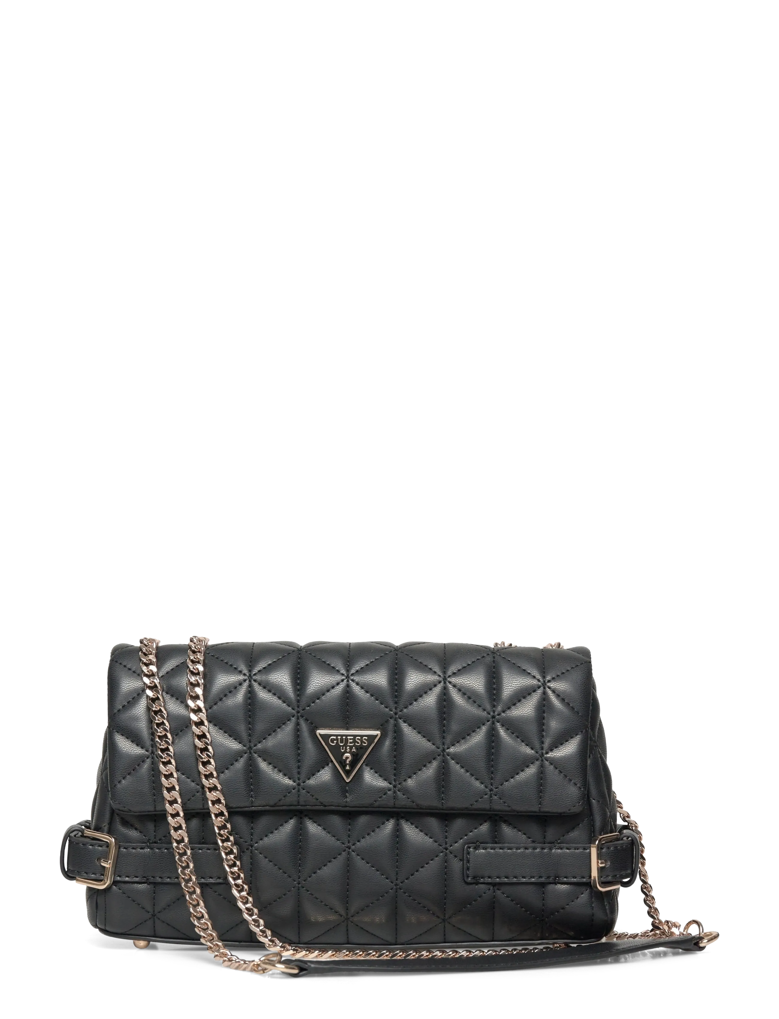 GUESS PAISLEIGH CNVRTBLE XBODY FLAP - Crossbody Bags - BLACK / black