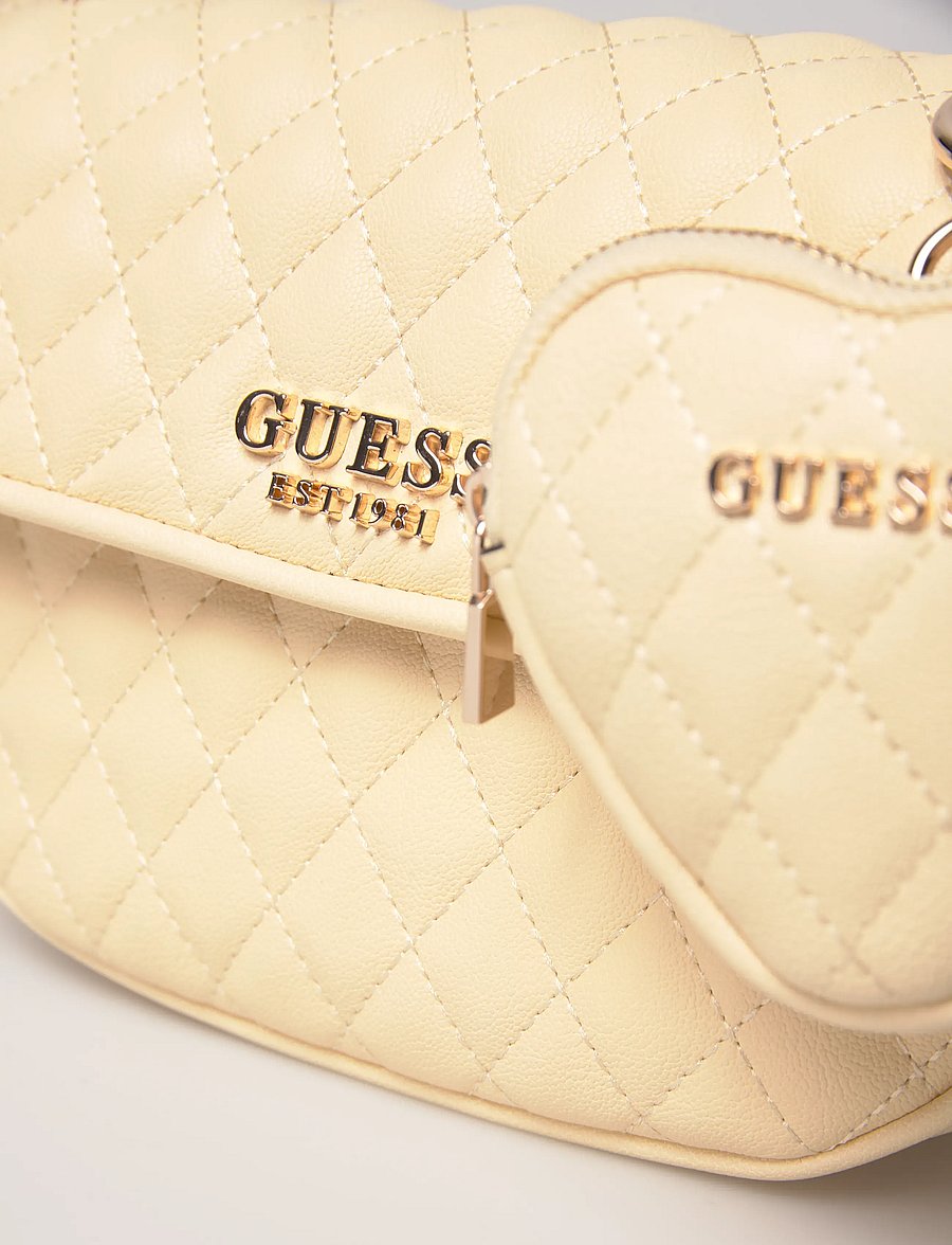 GUESS - ATABEY CONVERTIBLE XBODY FLAP - crossbody bags - yellow - 4