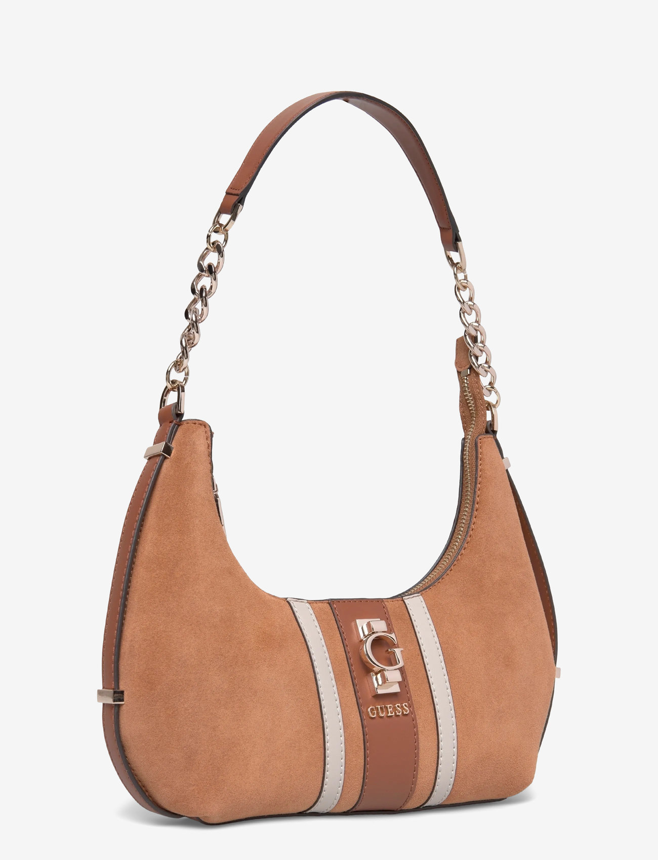 GUESS - ERENIA TOP ZIP SHOULDER BAG - erilised sündmused - cognac multi - 2