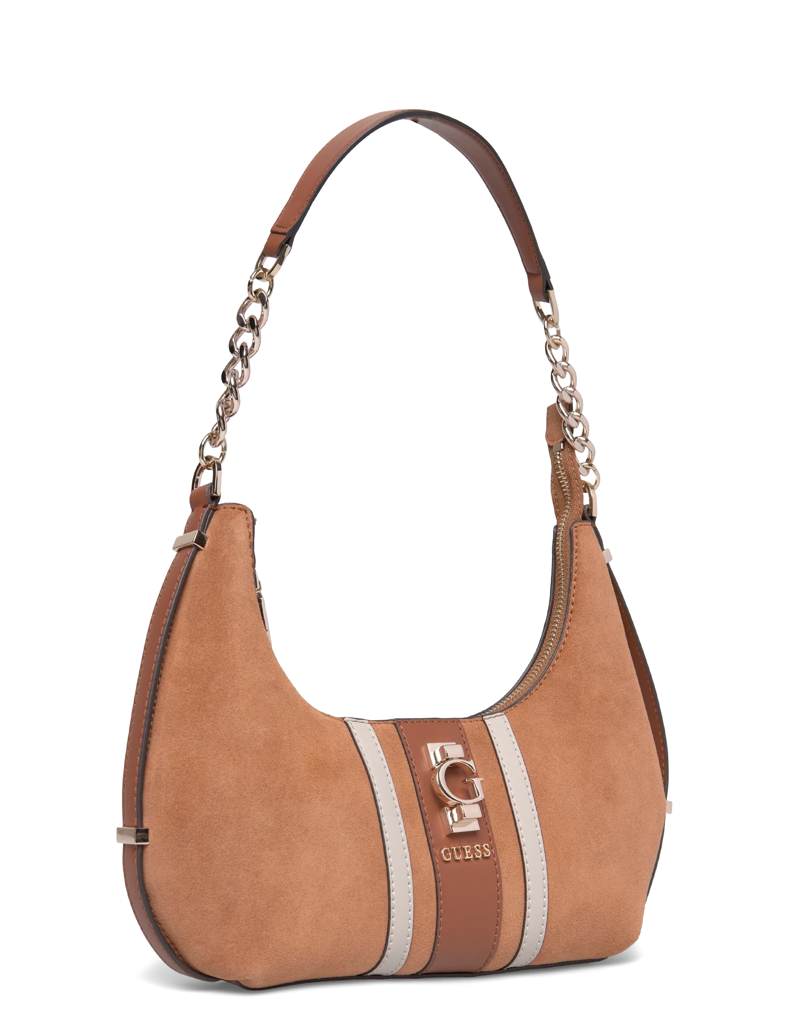 GUESS - ERENIA TOP ZIP SHOULDER BAG - everyday style - cognac multi - 2