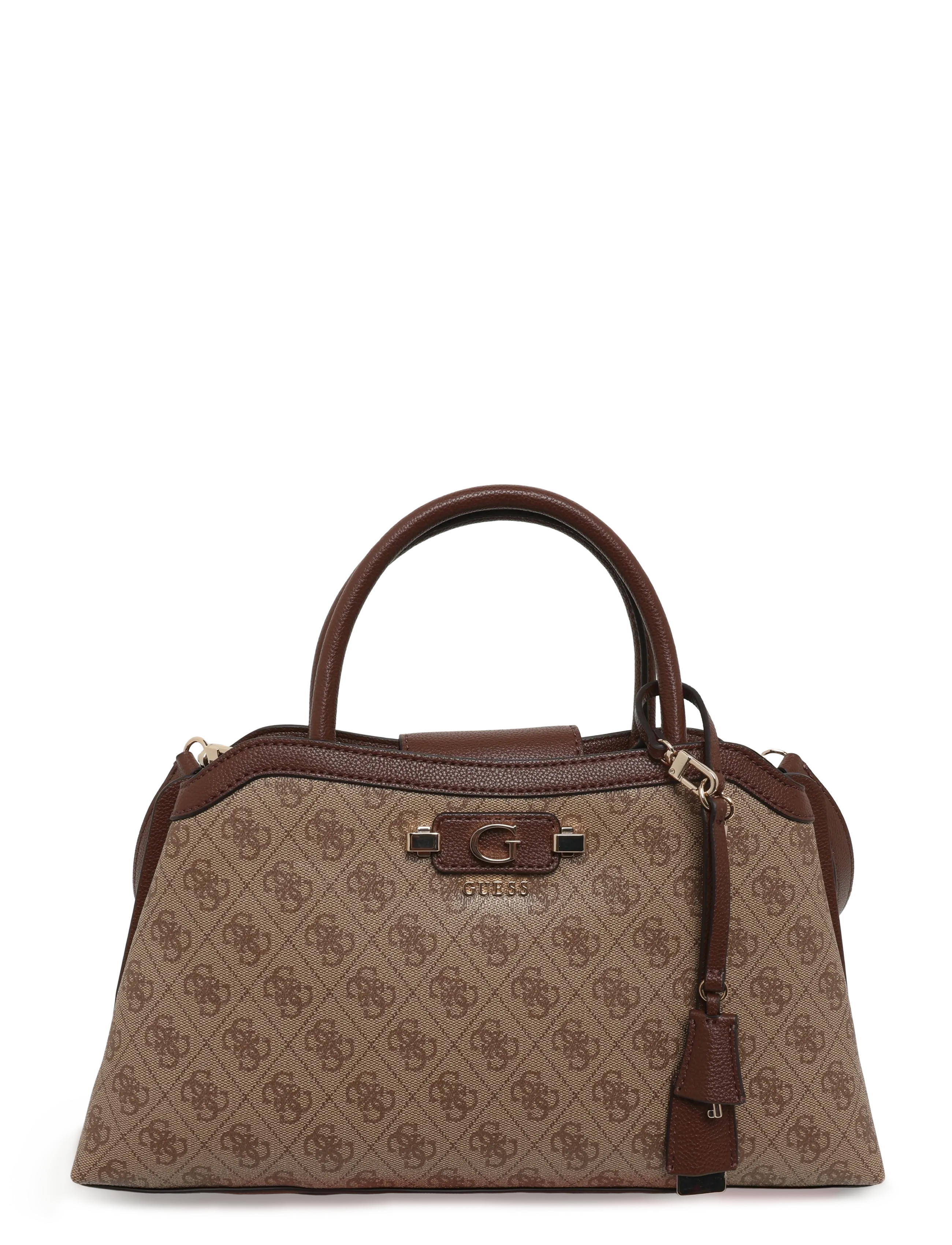 GUESS Lindsey Girlfriend Satchel, One Size, Bags, Beige - Top Handle Frauen