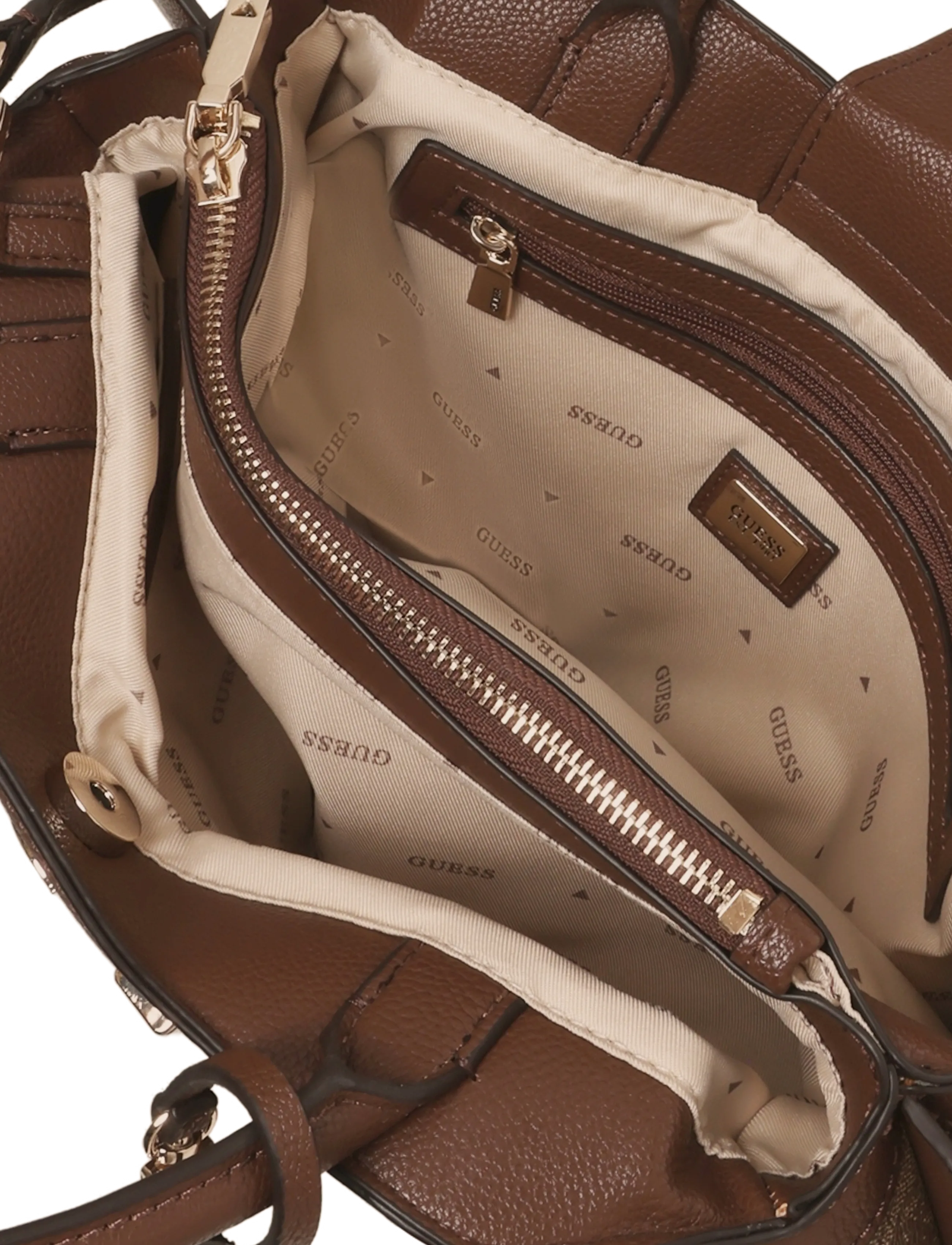 GUESS - LINDSEY GIRLFRIEND SATCHEL - handtaschen - latte logo - 3