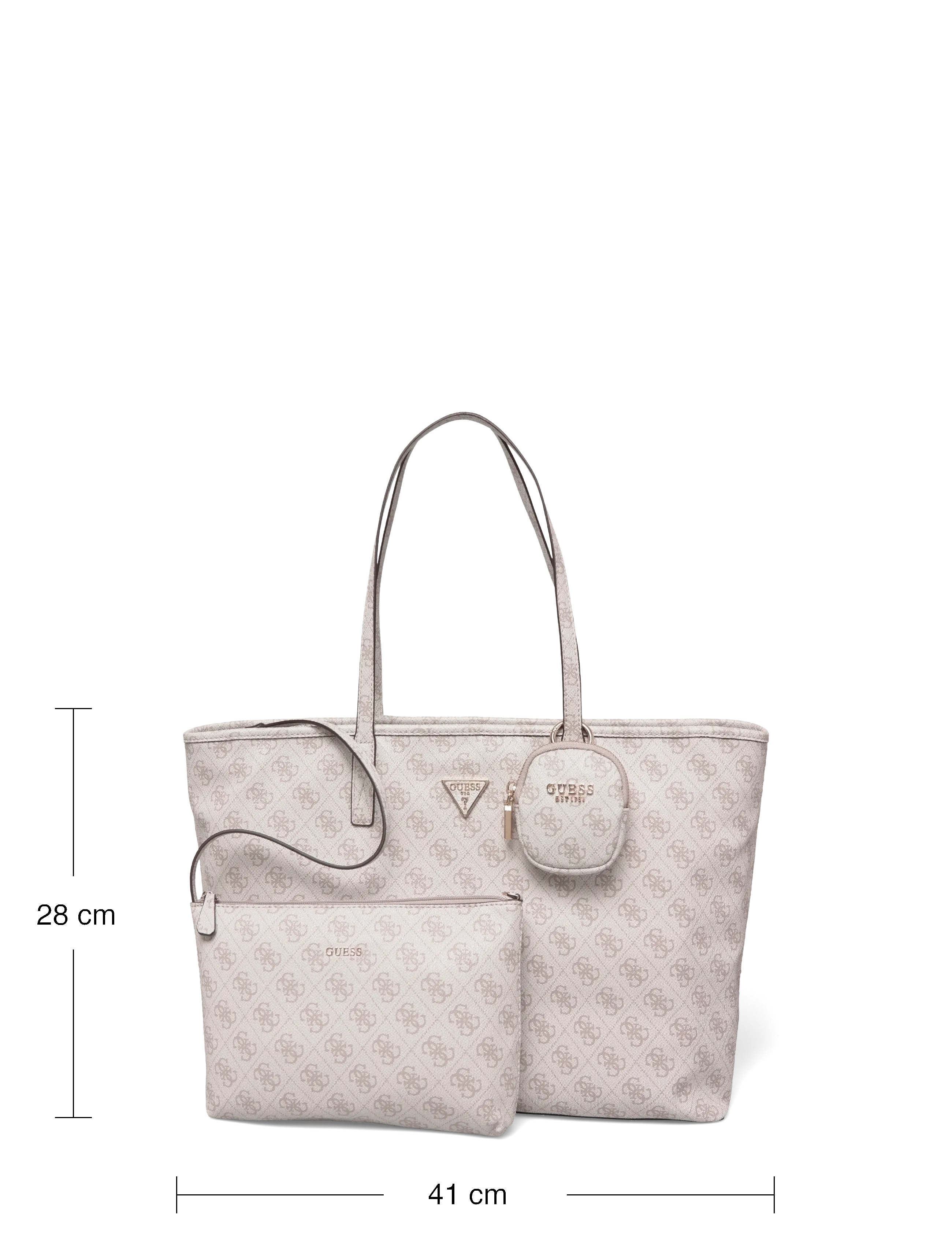 GUESS - POWER PLAY II LARGE TECH TOTE - tote bags - dark taupe logo - 3