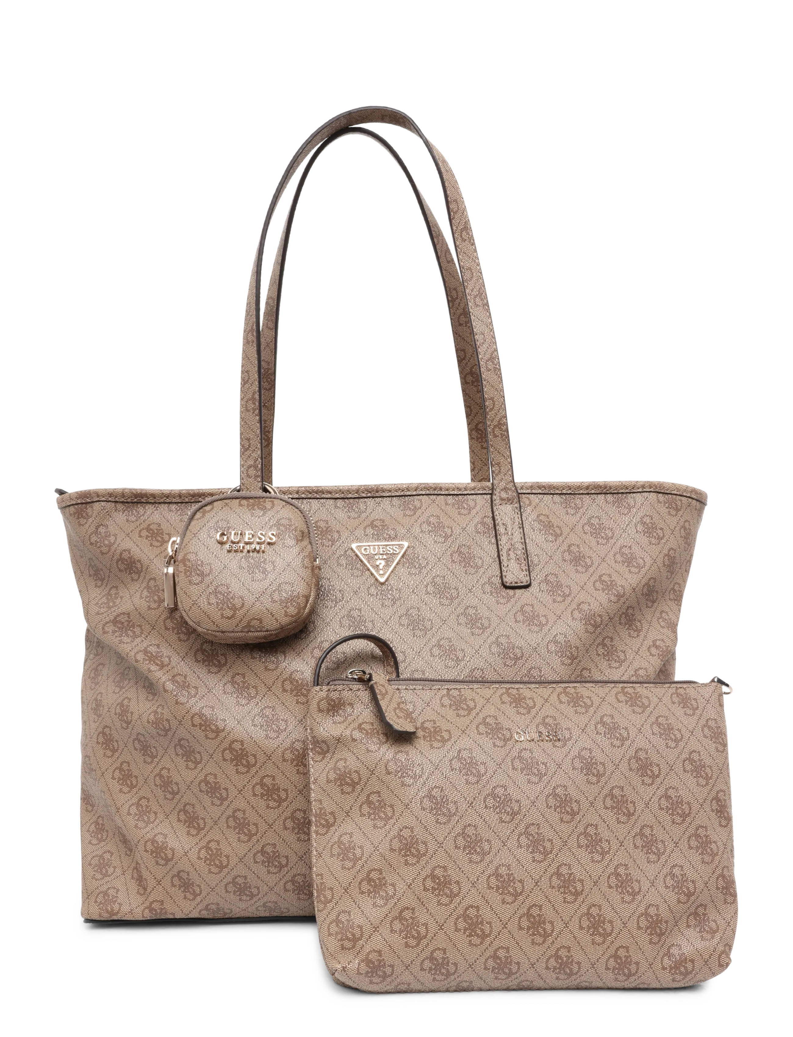 GUESS POWER PLAY II LARGE TECH TOTE - Taschen - LATTE LOGO / beige