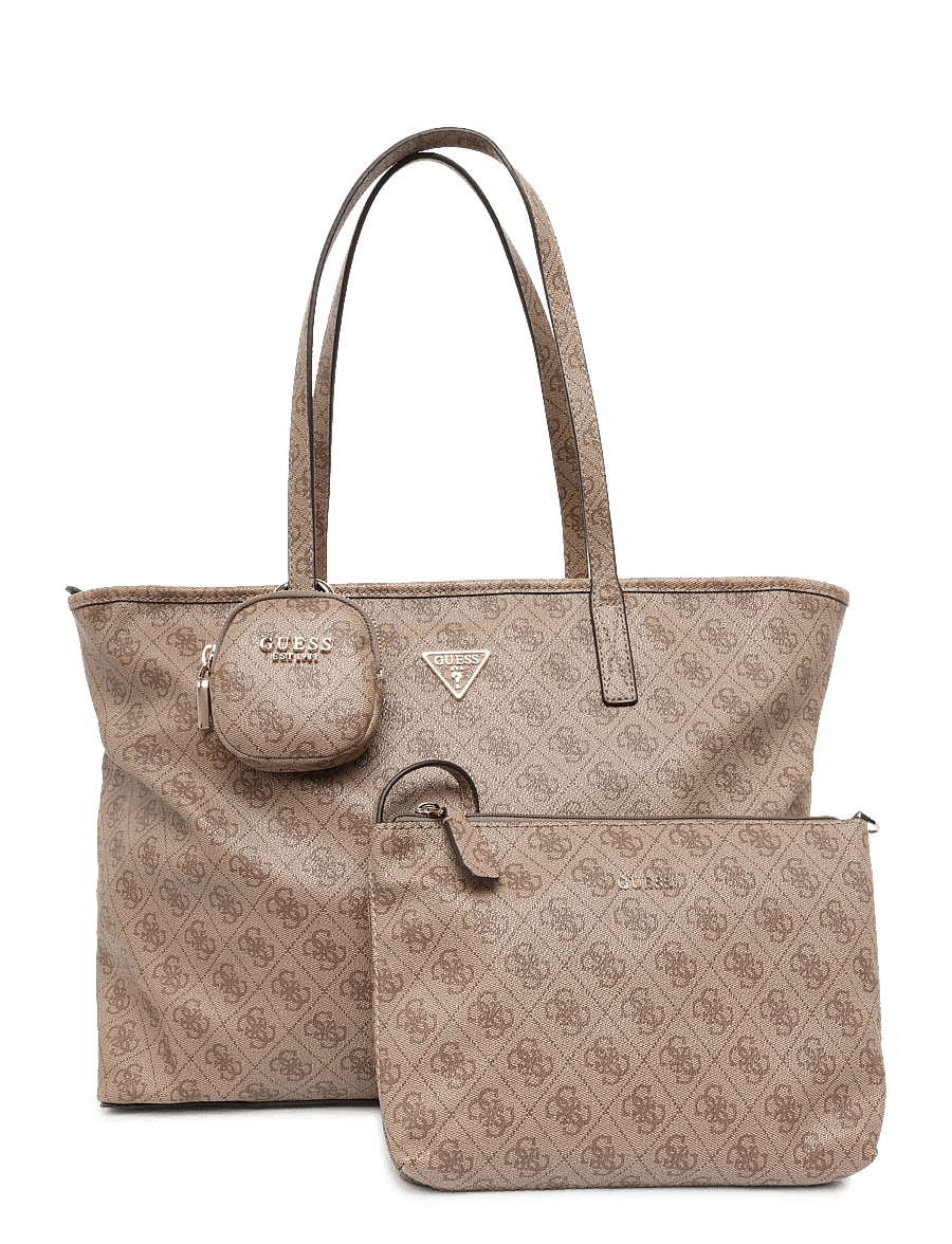 GUESS - POWER PLAY II LARGE TECH TOTE - shoppingväskor - latte logo - 0