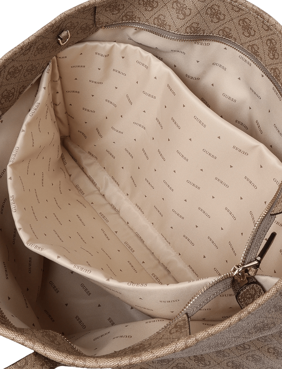 GUESS - POWER PLAY II LARGE TECH TOTE - shoppingväskor - latte logo - 3