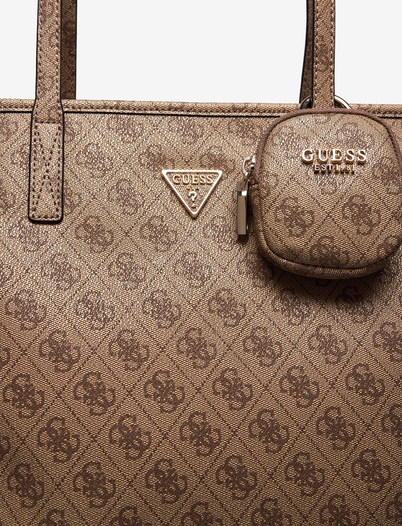 GUESS - POWER PLAY LARGE TECH TOTE - latte logo - 3