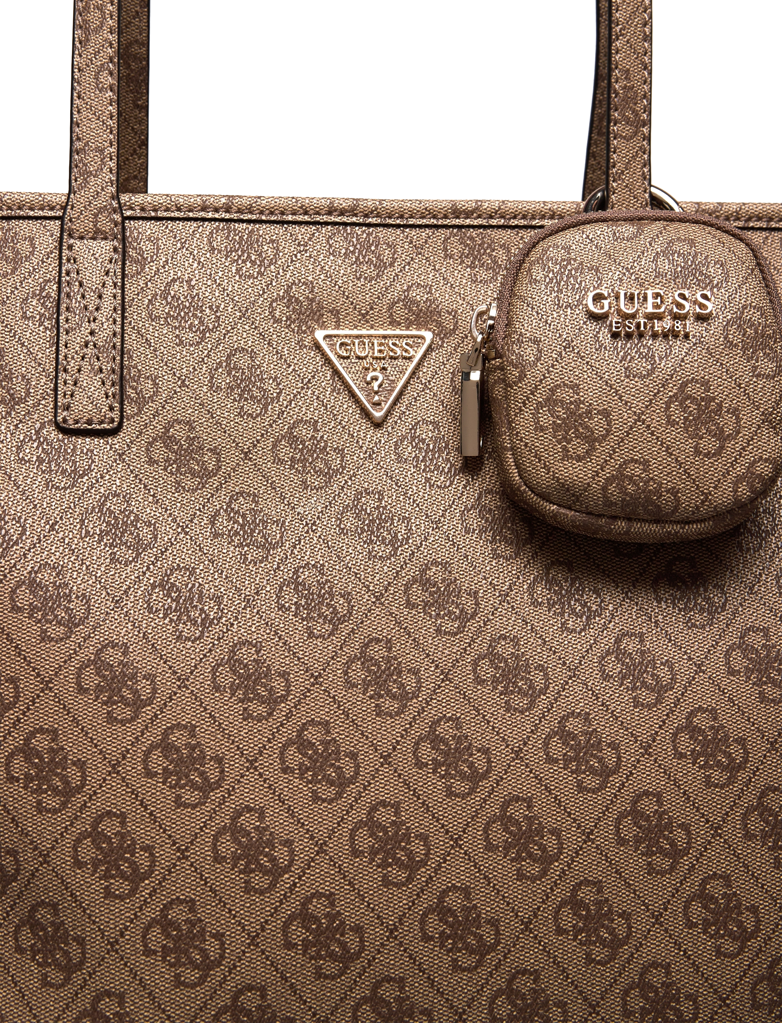 GUESS - POWER PLAY LARGE TECH TOTE - latte logo - 3