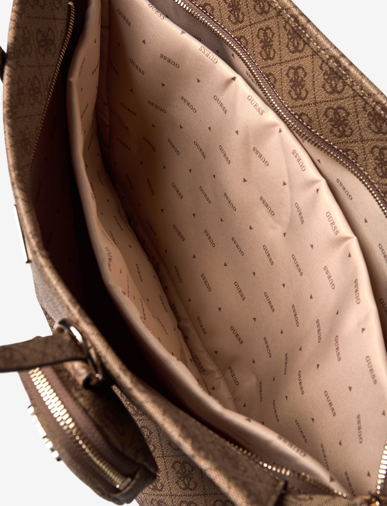 GUESS - POWER PLAY LARGE TECH TOTE - latte logo - 4