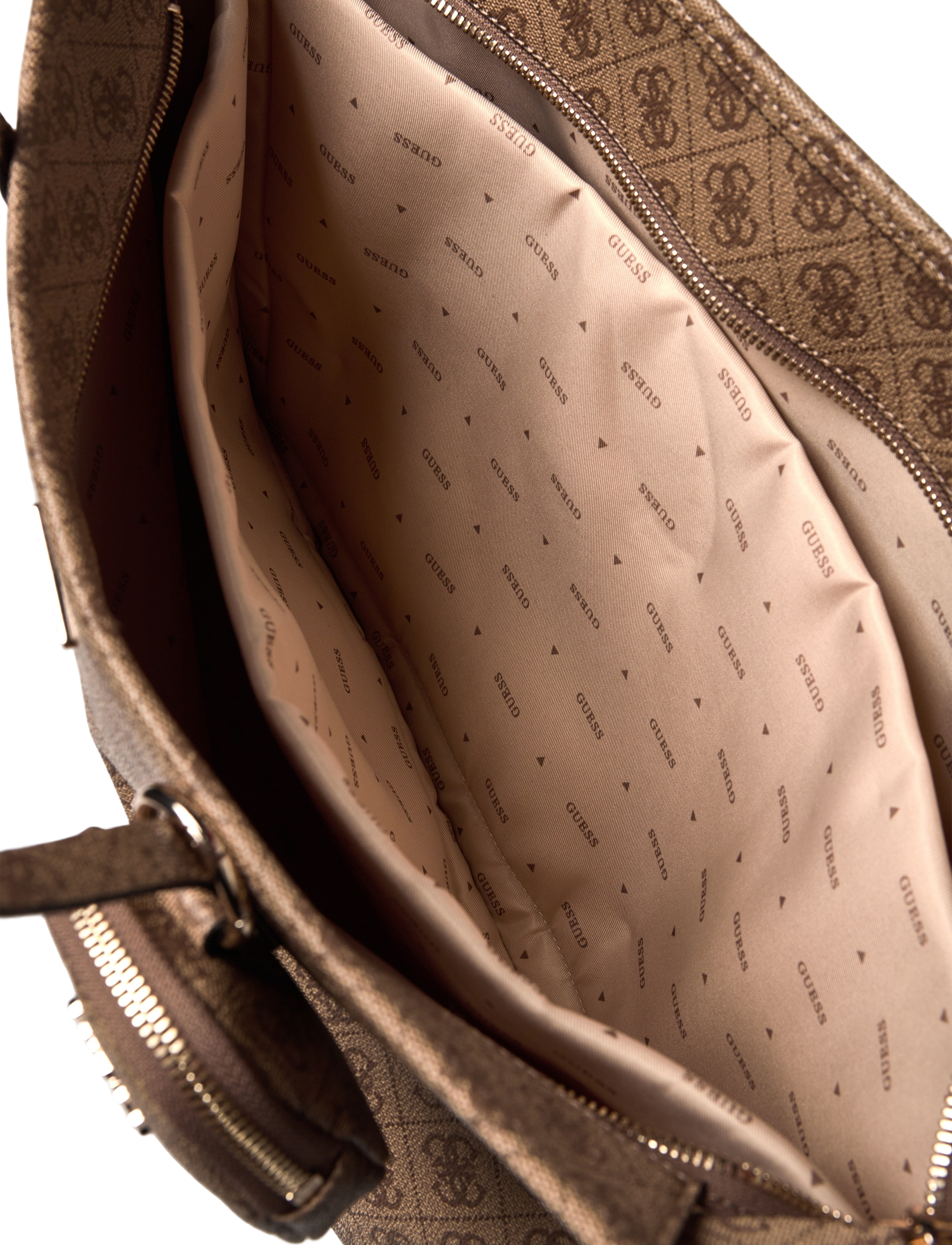 GUESS - POWER PLAY LARGE TECH TOTE - latte logo - 4