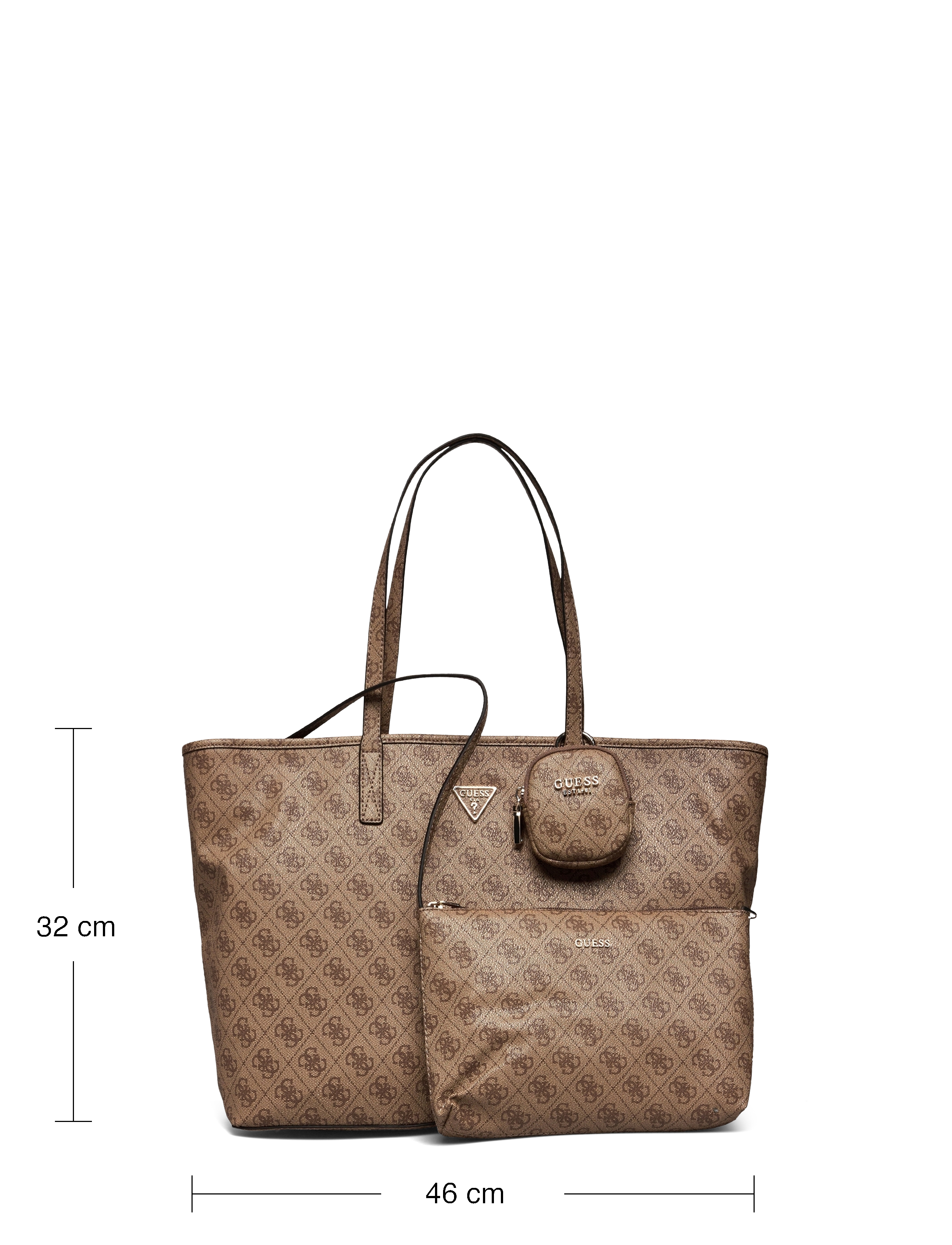 GUESS - POWER PLAY LARGE TECH TOTE - latte logo - 5