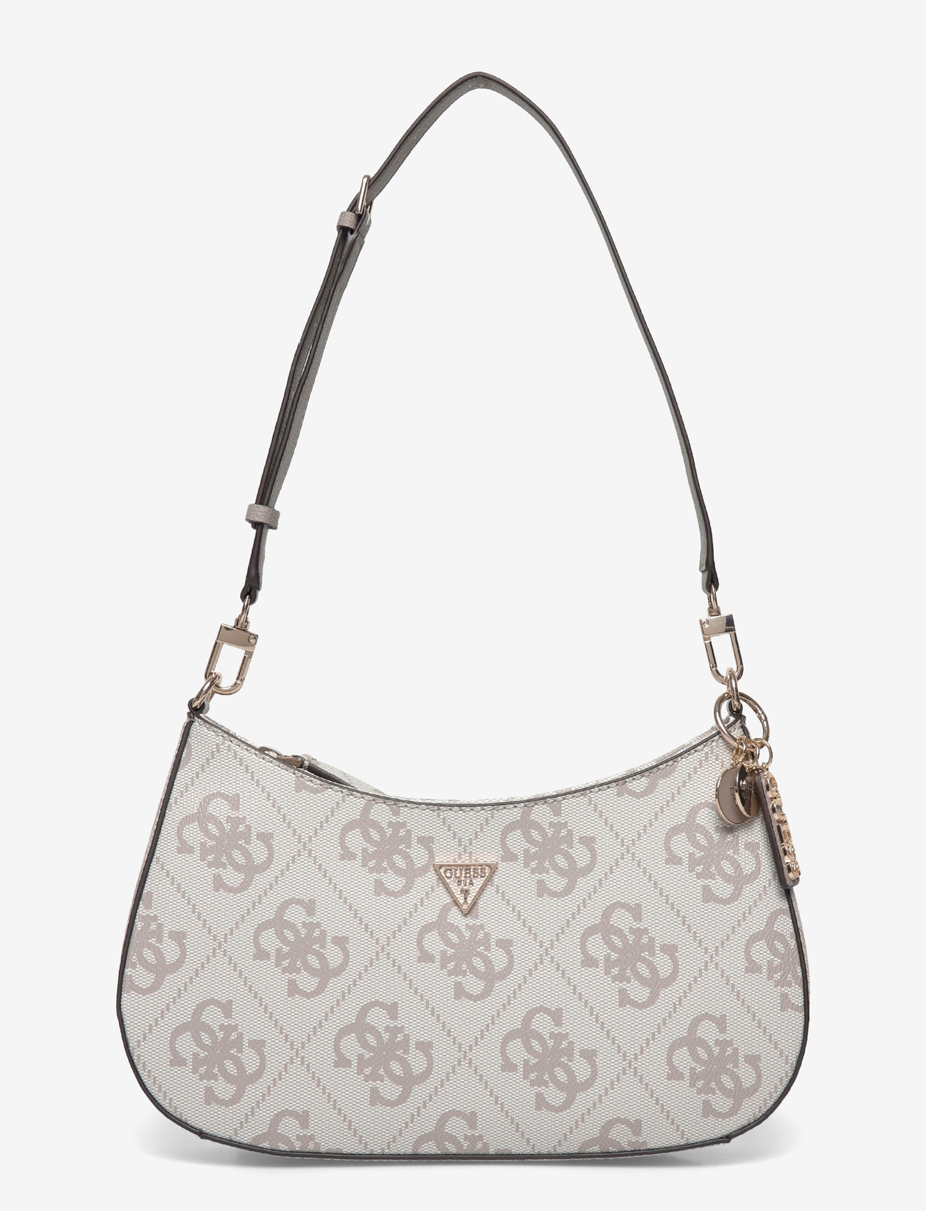 GUESS - NOELLE II TOP ZIP SHOULDER BAG - hverdagsstil - dark taupe logo - 0
