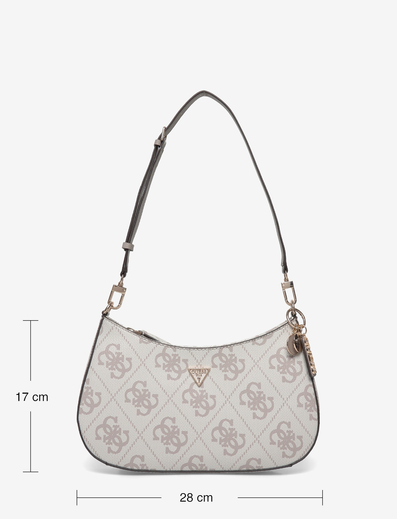 GUESS - NOELLE II TOP ZIP SHOULDER BAG - hverdagsstil - dark taupe logo - 3