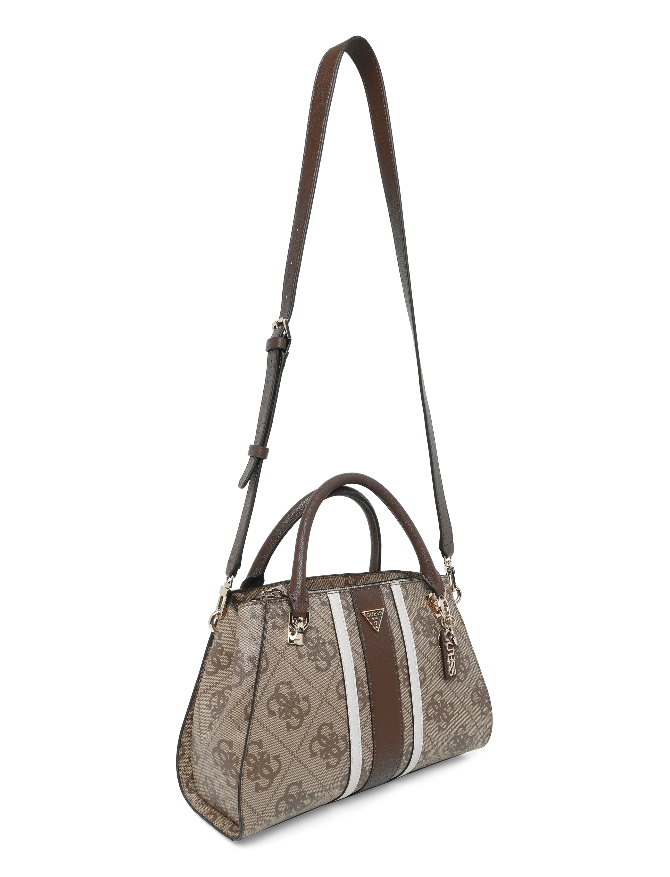 GUESS - NOELLE II LUXURY SATCHEL - everyday style - latte logo/brown - 2