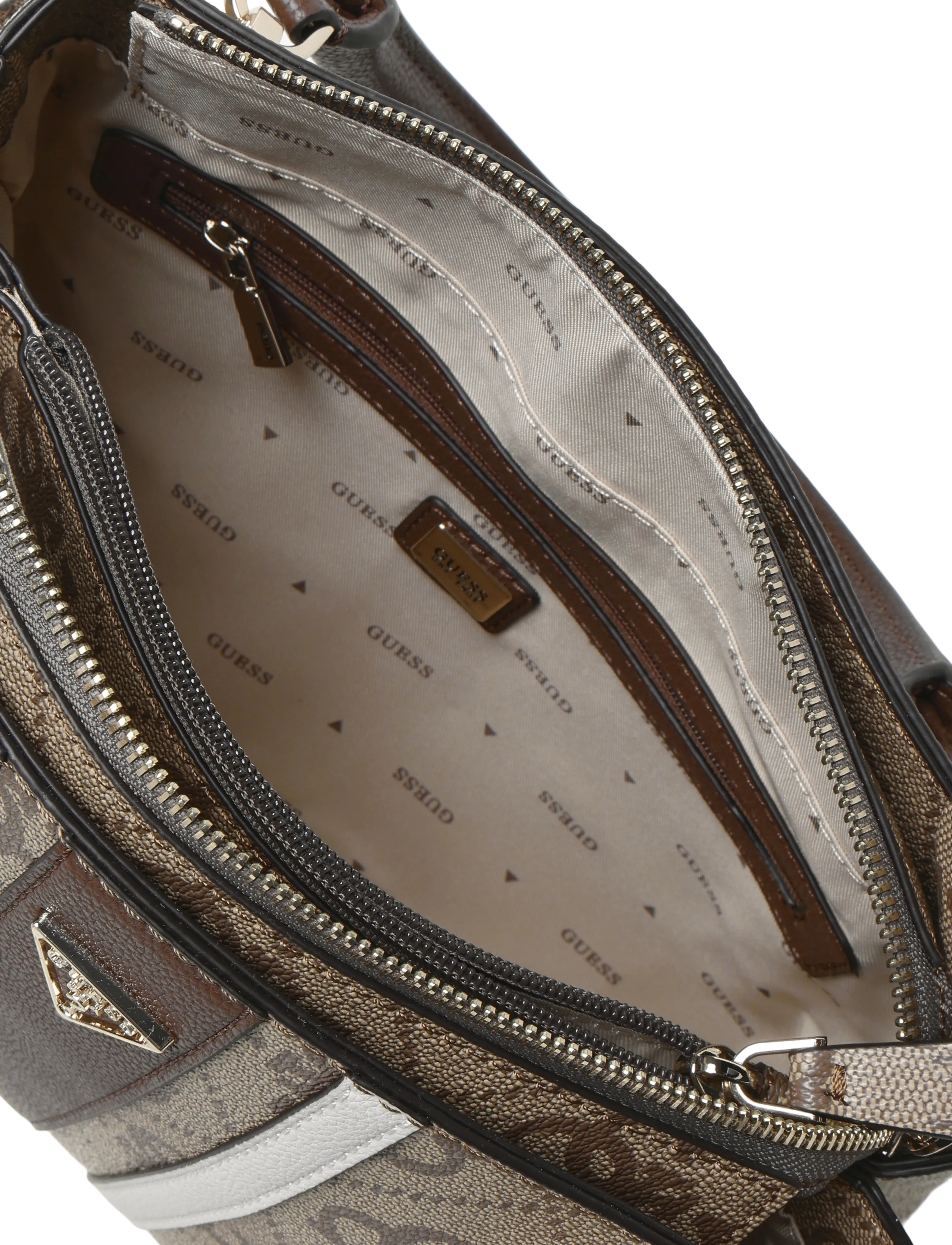 GUESS - NOELLE II LUXURY SATCHEL - everyday style - latte logo/brown - 4