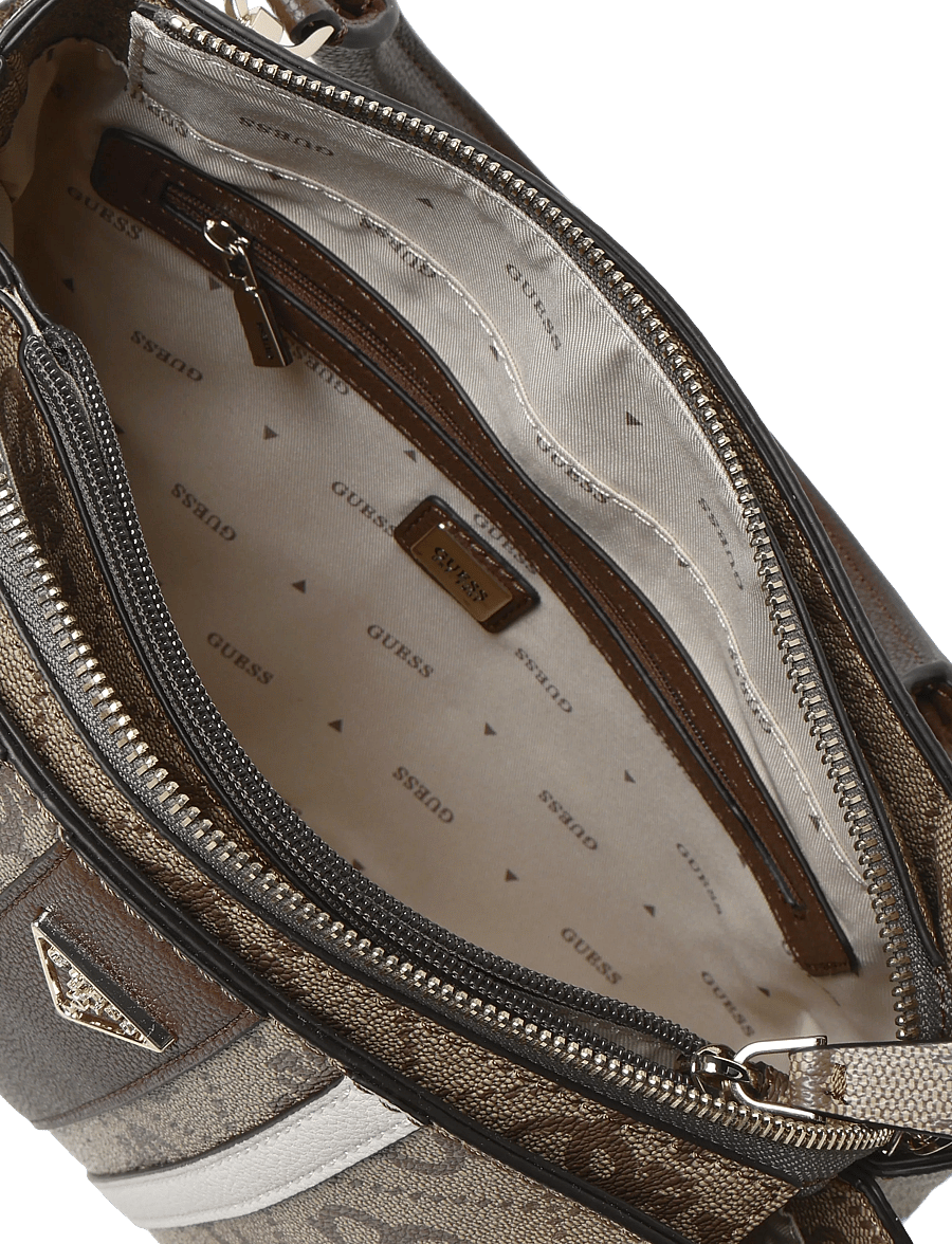 GUESS - NOELLE II LUXURY SATCHEL - everyday style - latte logo/brown - 4
