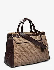 GUESS - SESTRI LOGO LUXURY SATCHEL - party wear at outlet prices - latte logo/brown - 2