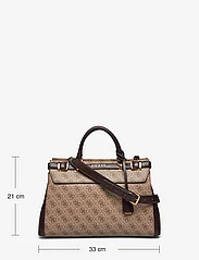 GUESS - SESTRI LOGO LUXURY SATCHEL - party wear at outlet prices - latte logo/brown - 5