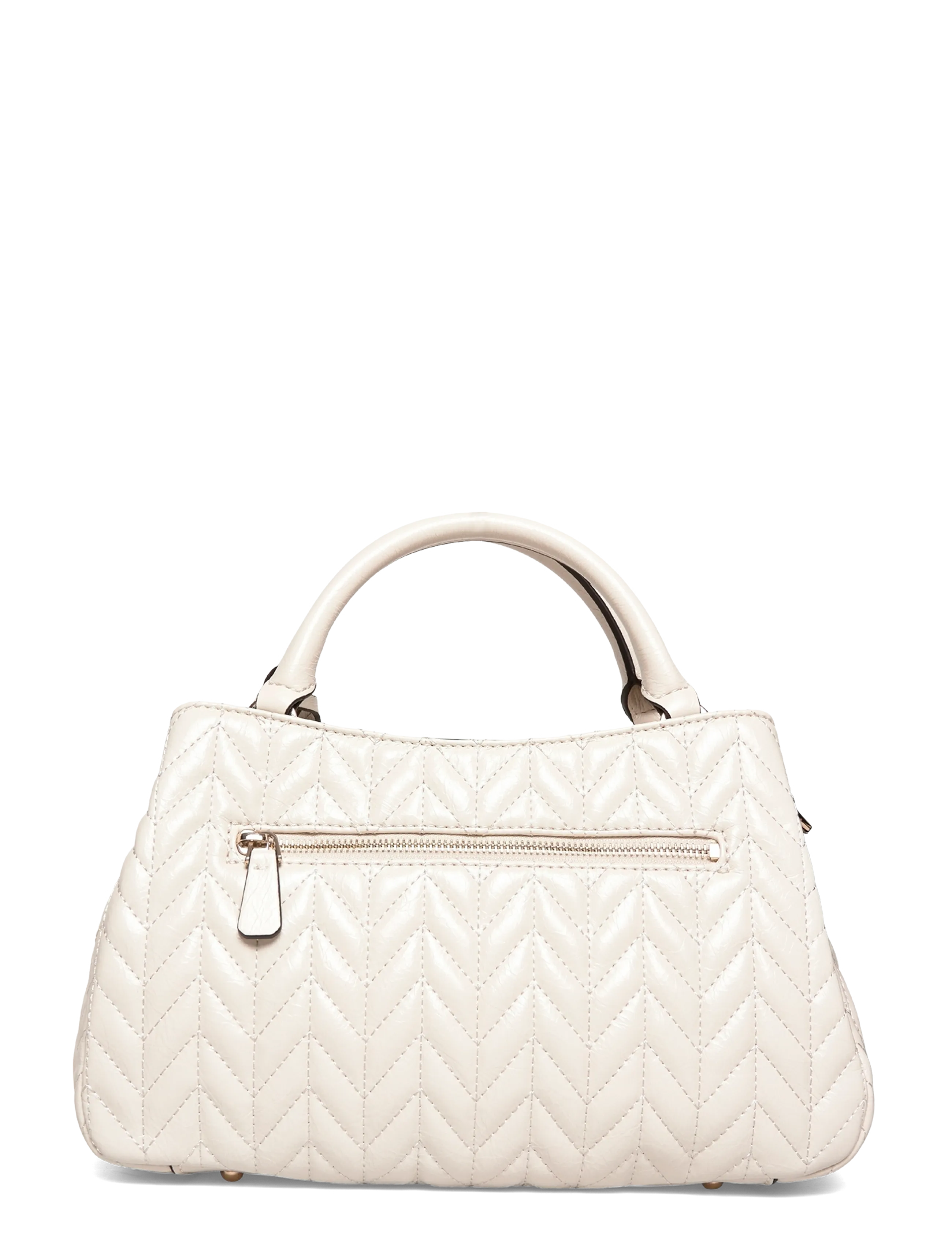 GUESS - CHERYL TRIPLE COMP SATCHEL - crossbody bags - stone - 1