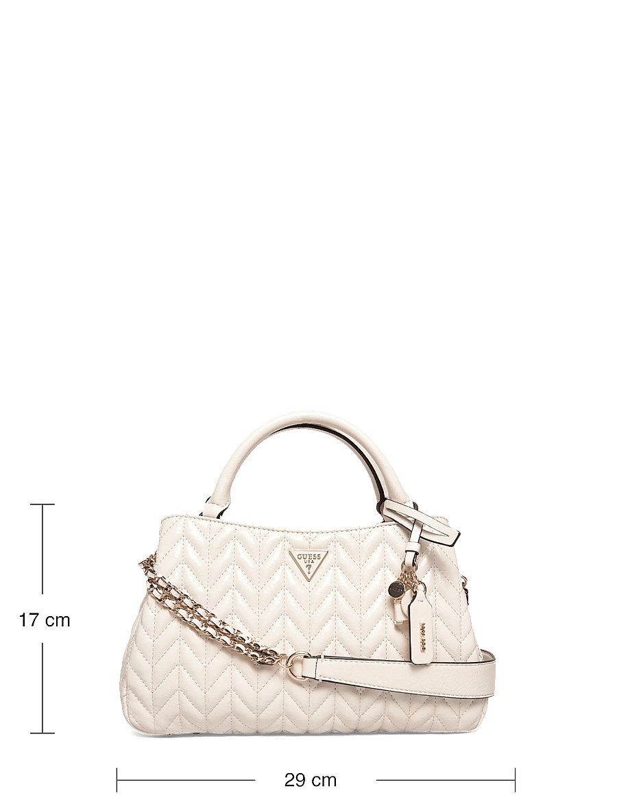 GUESS - CHERYL TRIPLE COMP SATCHEL - crossbody bags - stone - 3