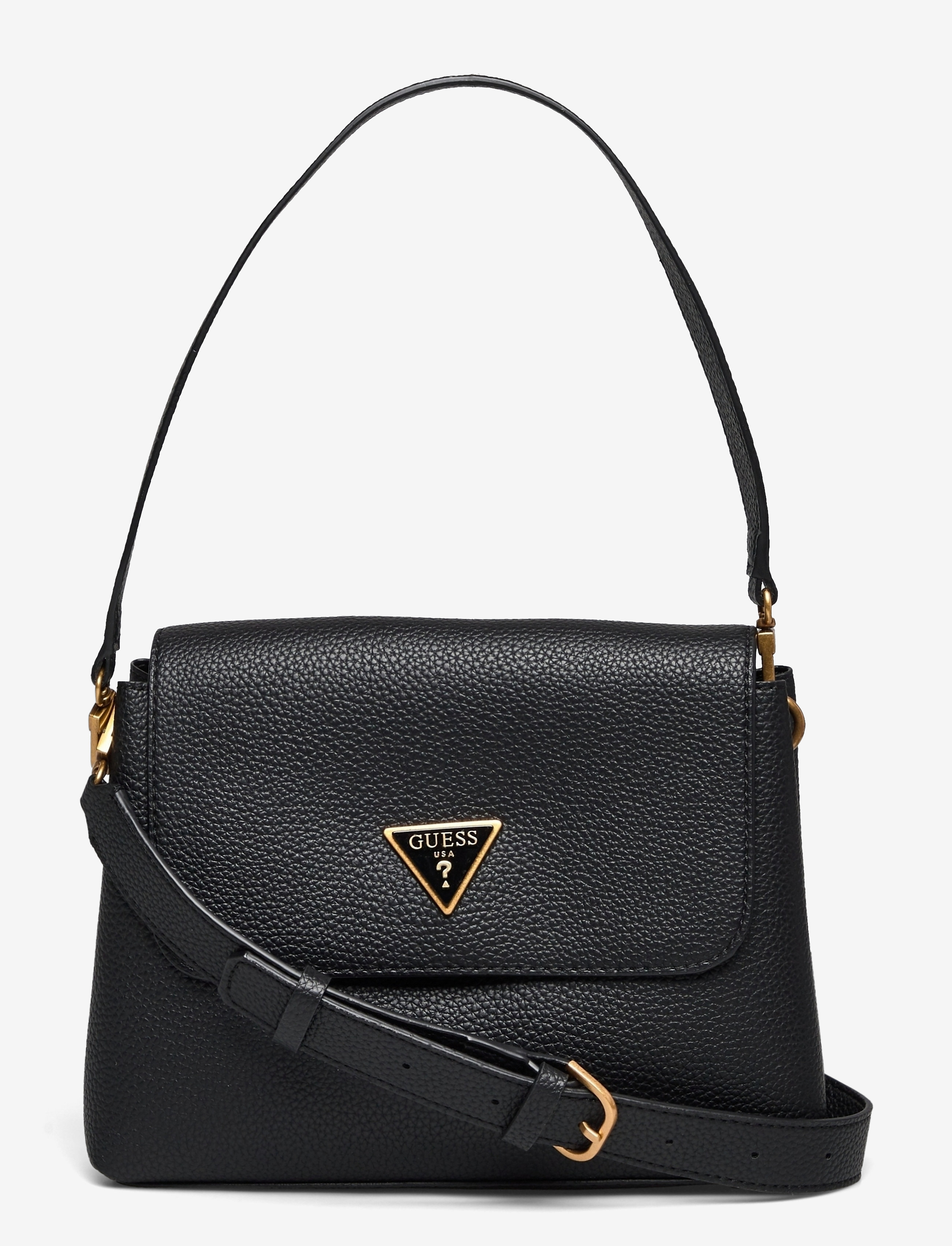 GUESS - DOWNTOWN CHIC FLAP SHLDR BAG - black - 0