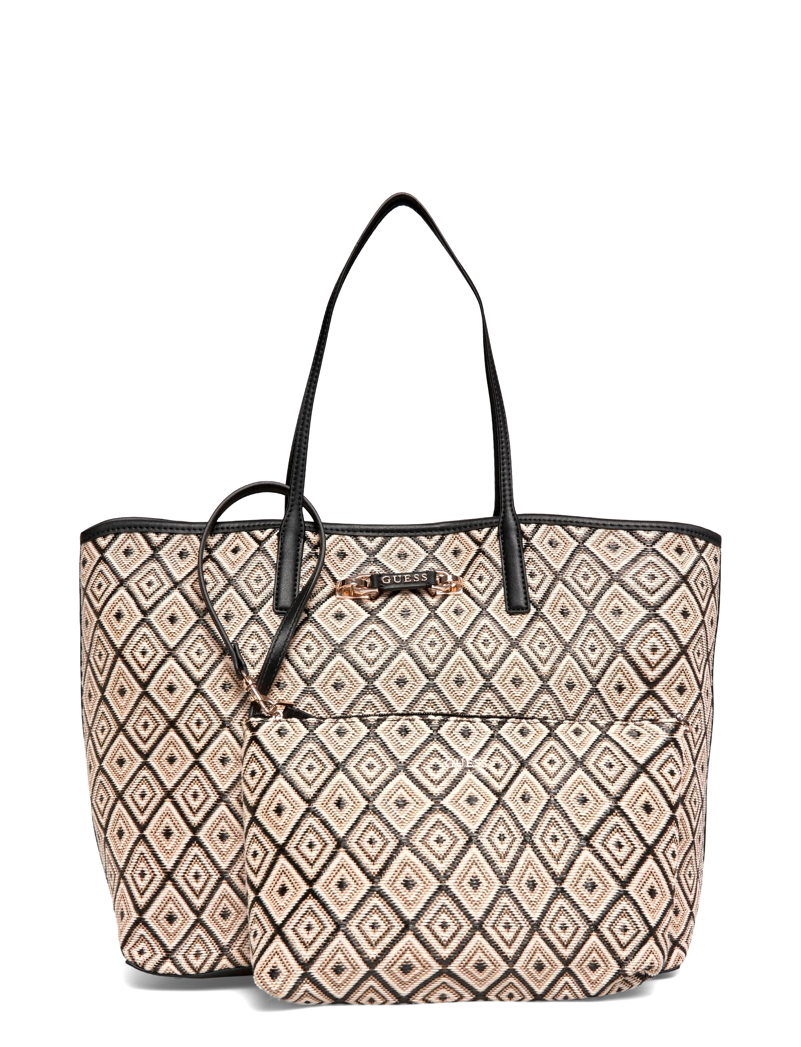 GUESS SOPHIA LARGE 2 IN 1 TOTE - Bags - BLACK / black