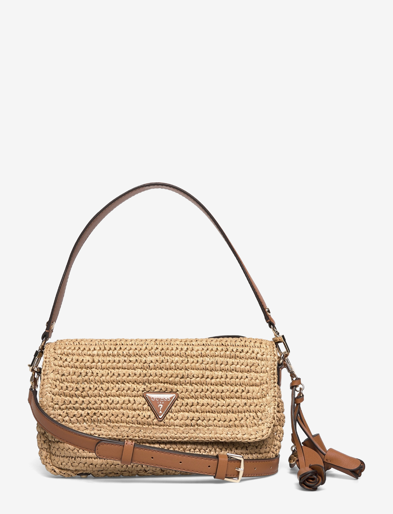 GUESS - OFELIA FLAP SHOULDER BAG - alltags-style - natural/cognac - 0