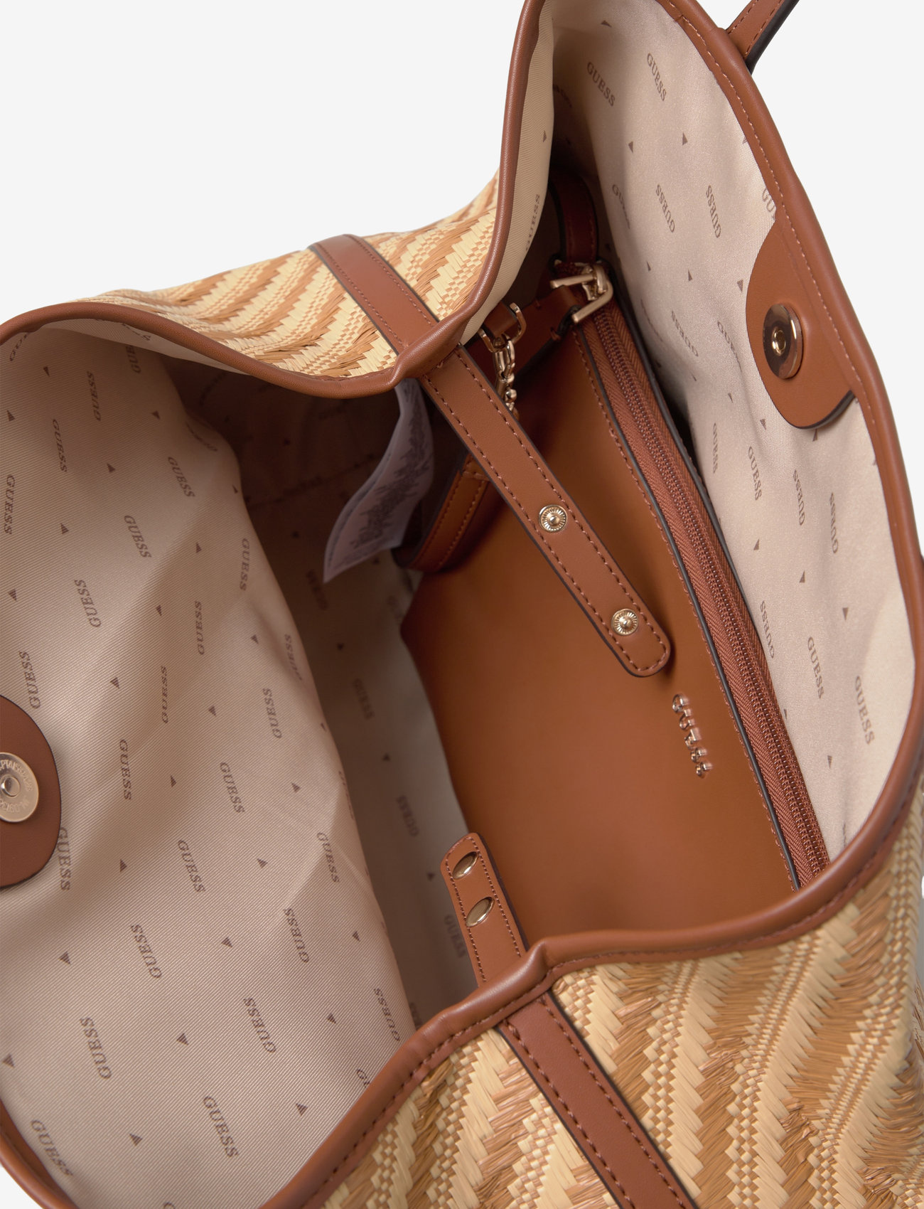GUESS - VIKKY II LARGE 2 IN 1 TOTE - shoppers - natural/cognac - 5