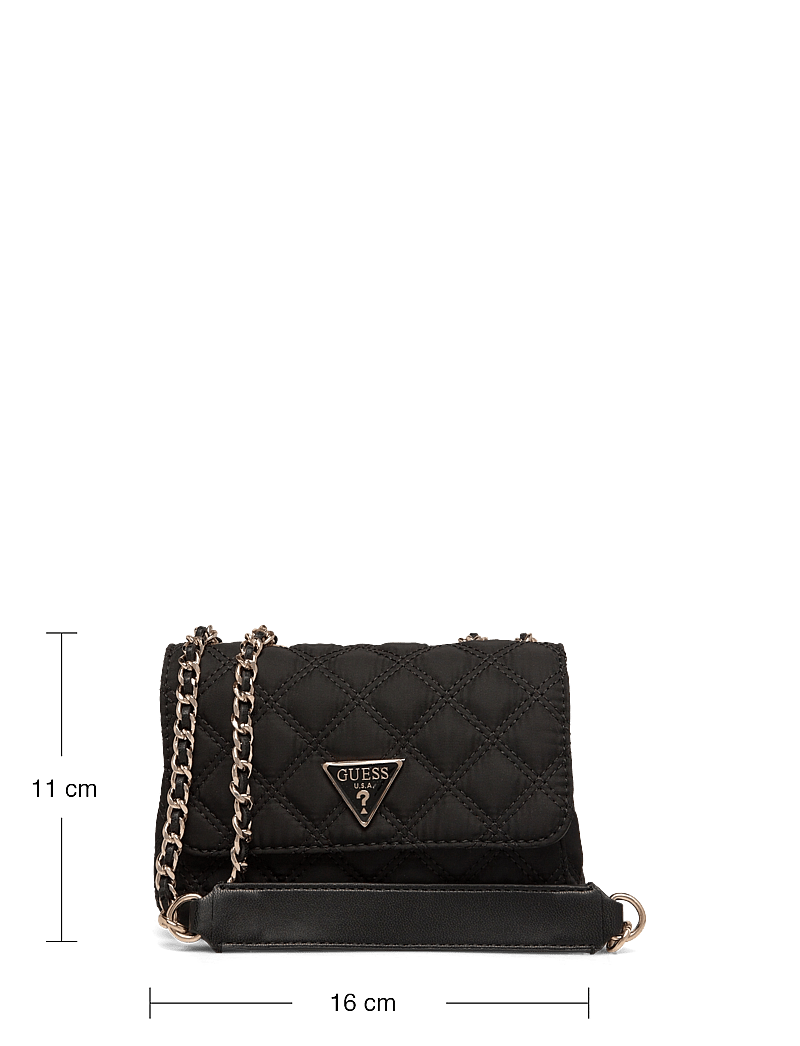 GUESS - GIULLY MINI 2 COMP CNVRTBL FLP - torebki crossbody - black - 5