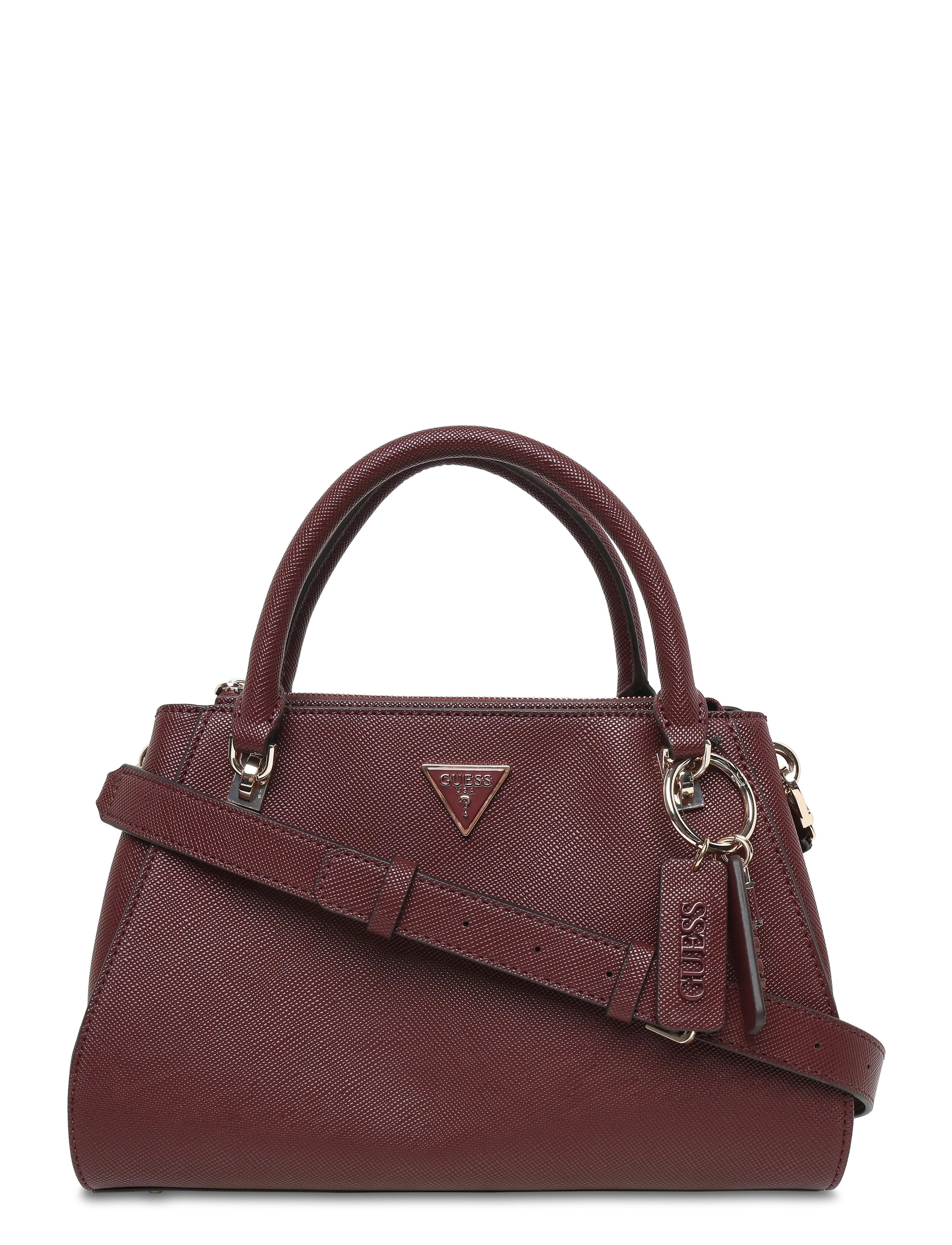 GUESS NOELLE II LUXURY SATCHEL - GUESS - BURGUNDY / burgundy