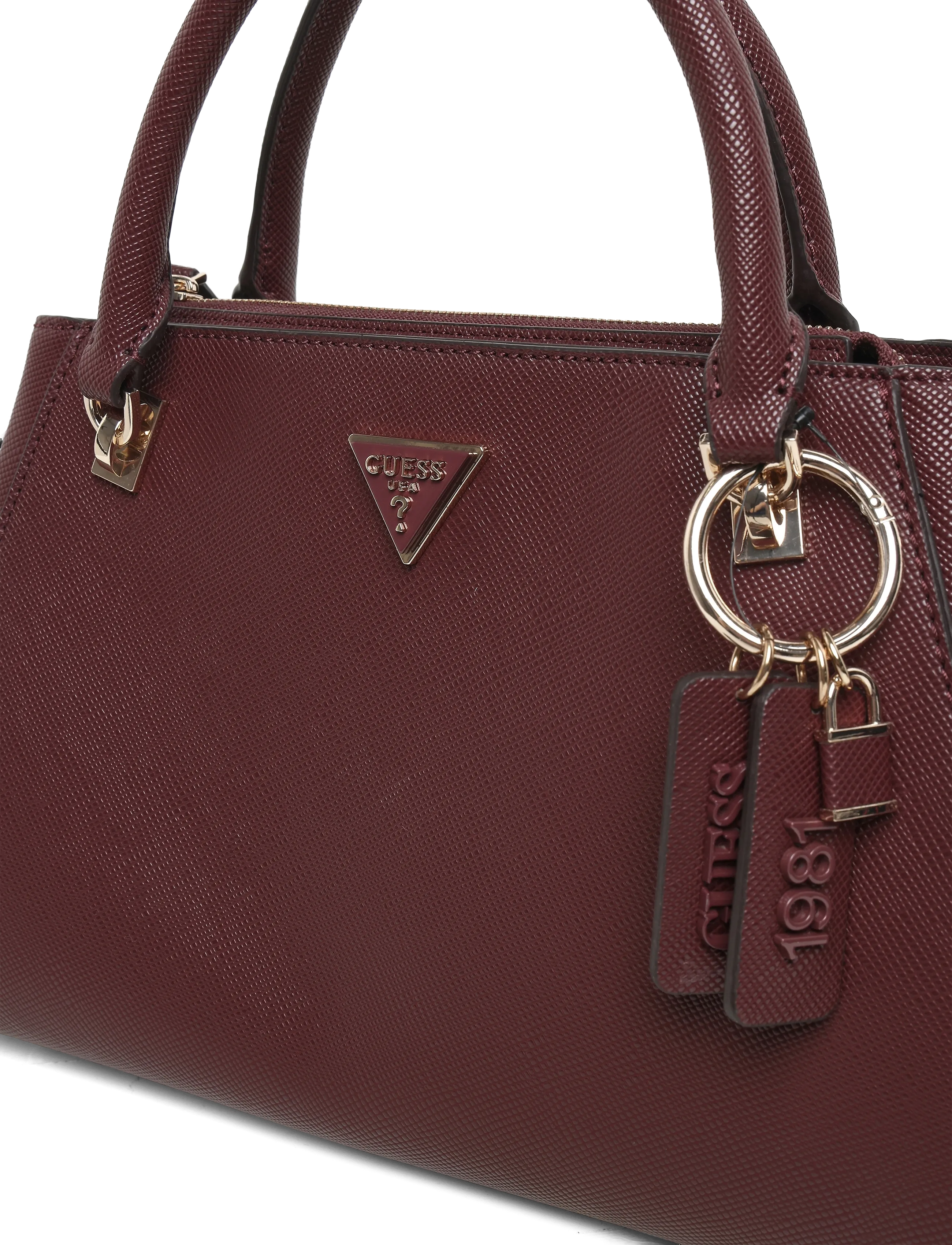 GUESS - NOELLE II LUXURY SATCHEL - alltags-style - burgundy - 2